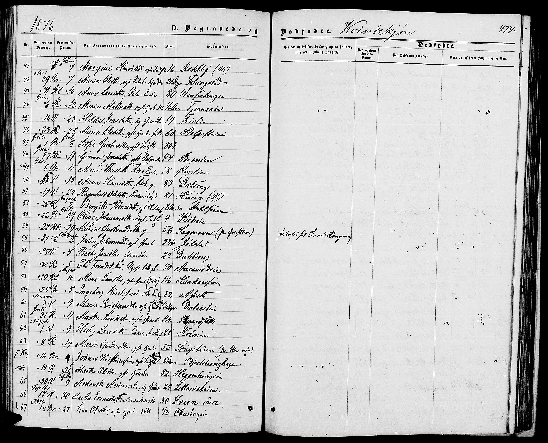 Ringsaker prestekontor, AV/SAH-PREST-014/L/La/L0008: Parish register (copy) no. 8, 1870-1878, p. 474