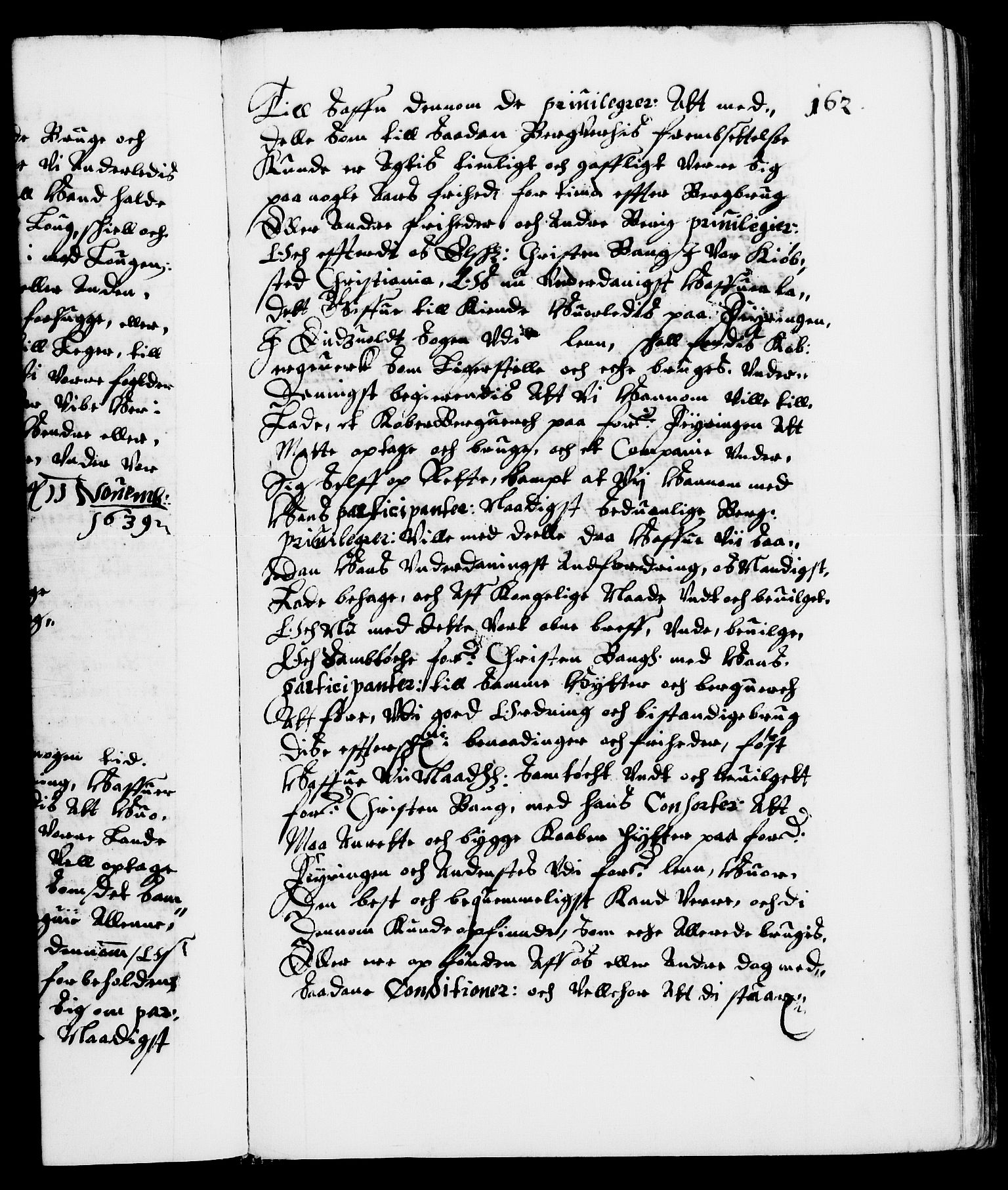 Danske Kanselli 1572-1799, AV/RA-EA-3023/F/Fc/Fca/Fcaa/L0006: Norske registre (mikrofilm), 1637-1642, p. 162a