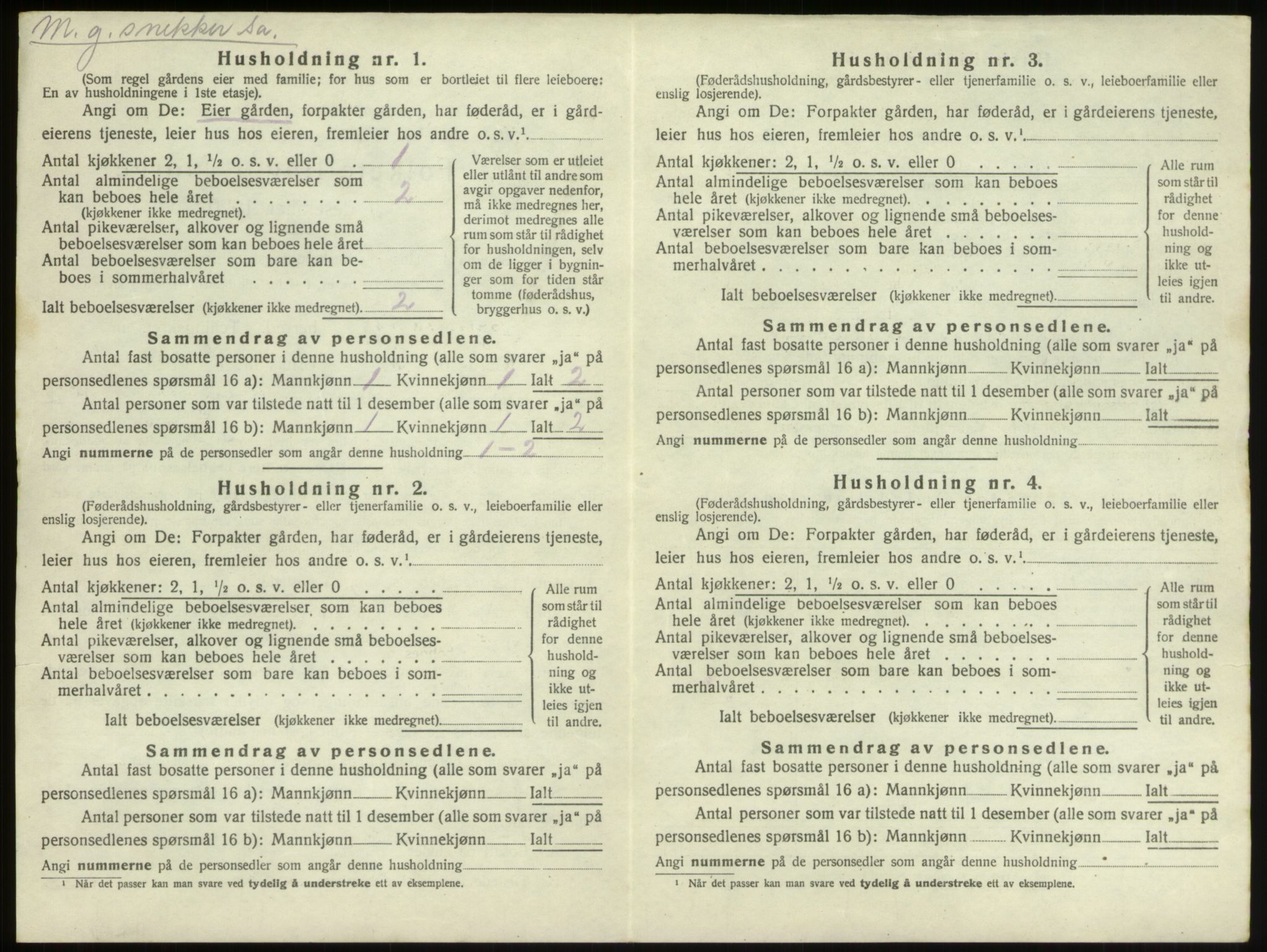 SAO, 1920 census for Borge, 1920, p. 230