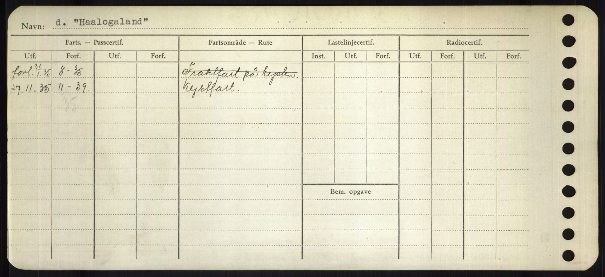 Sjøfartsdirektoratet med forløpere, Skipsmålingen, RA/S-1627/H/Hd/L0017: Fartøy, Holi-Hå, p. 562