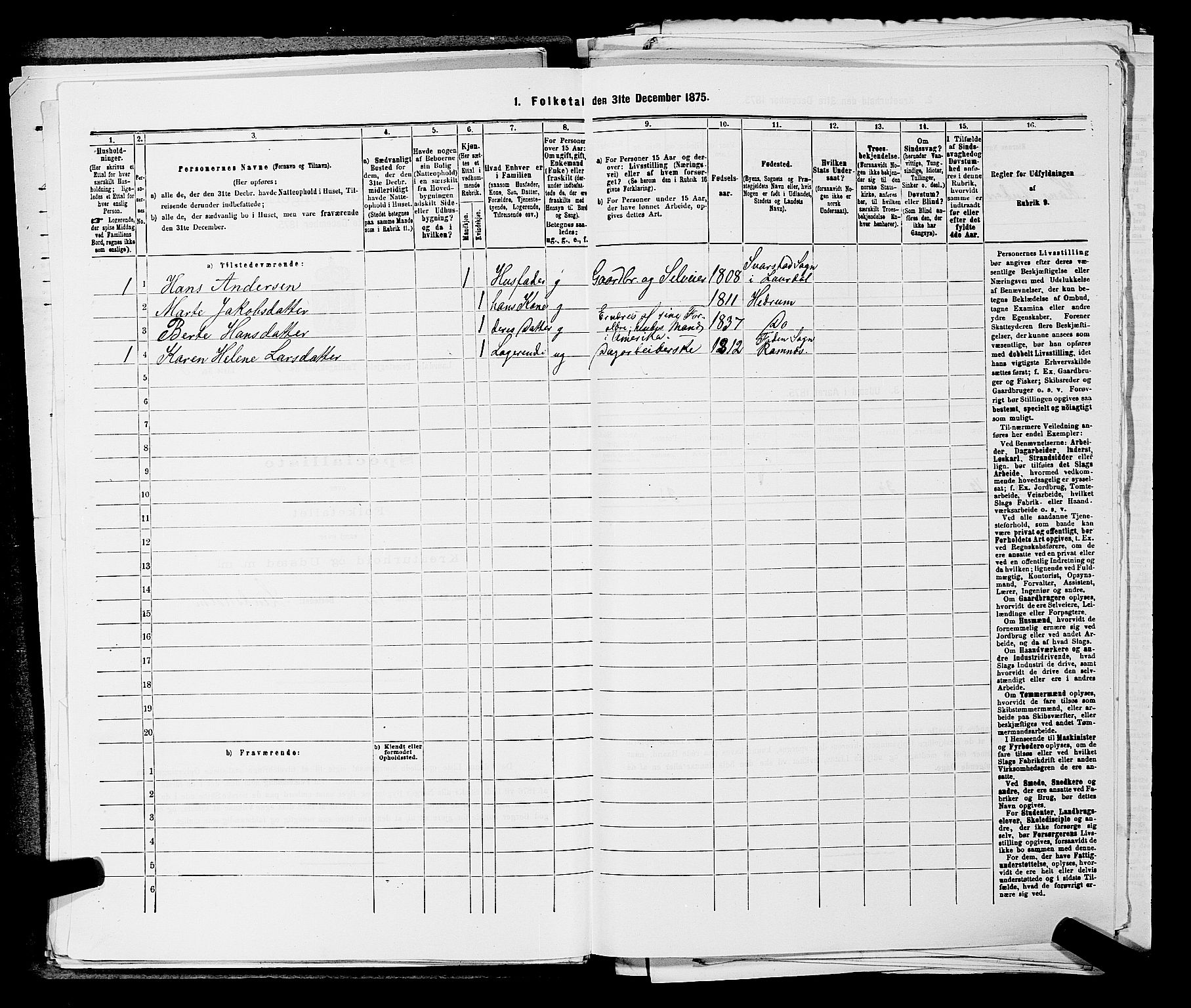 SAKO, 1875 census for 0728P Lardal, 1875, p. 89