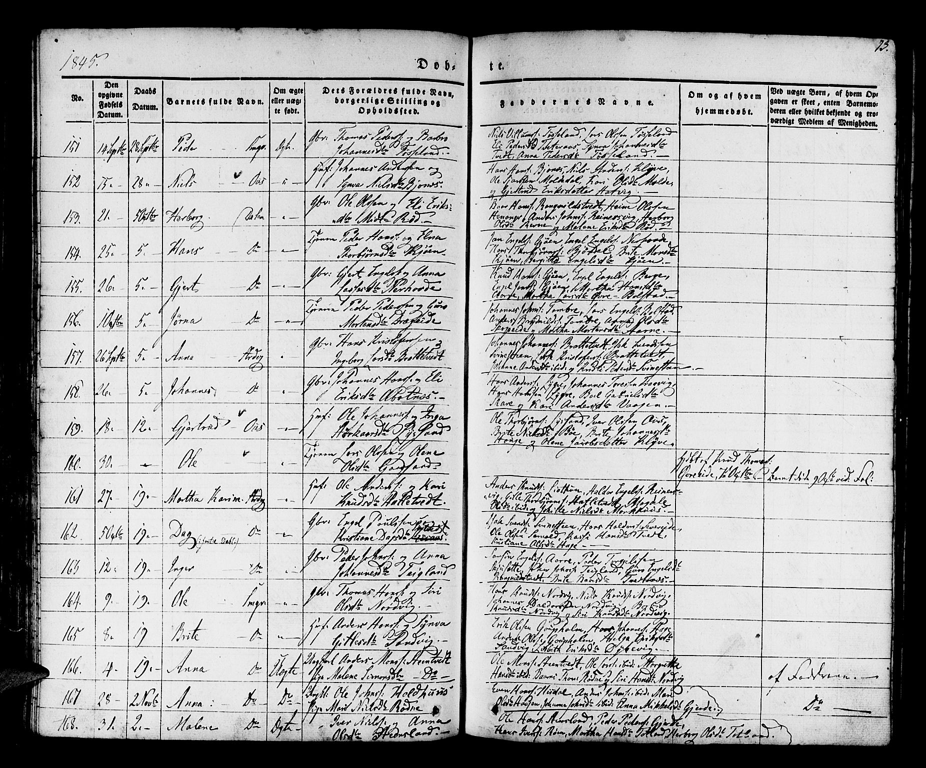 Os sokneprestembete, SAB/A-99929: Parish register (official) no. A 15, 1839-1851, p. 73