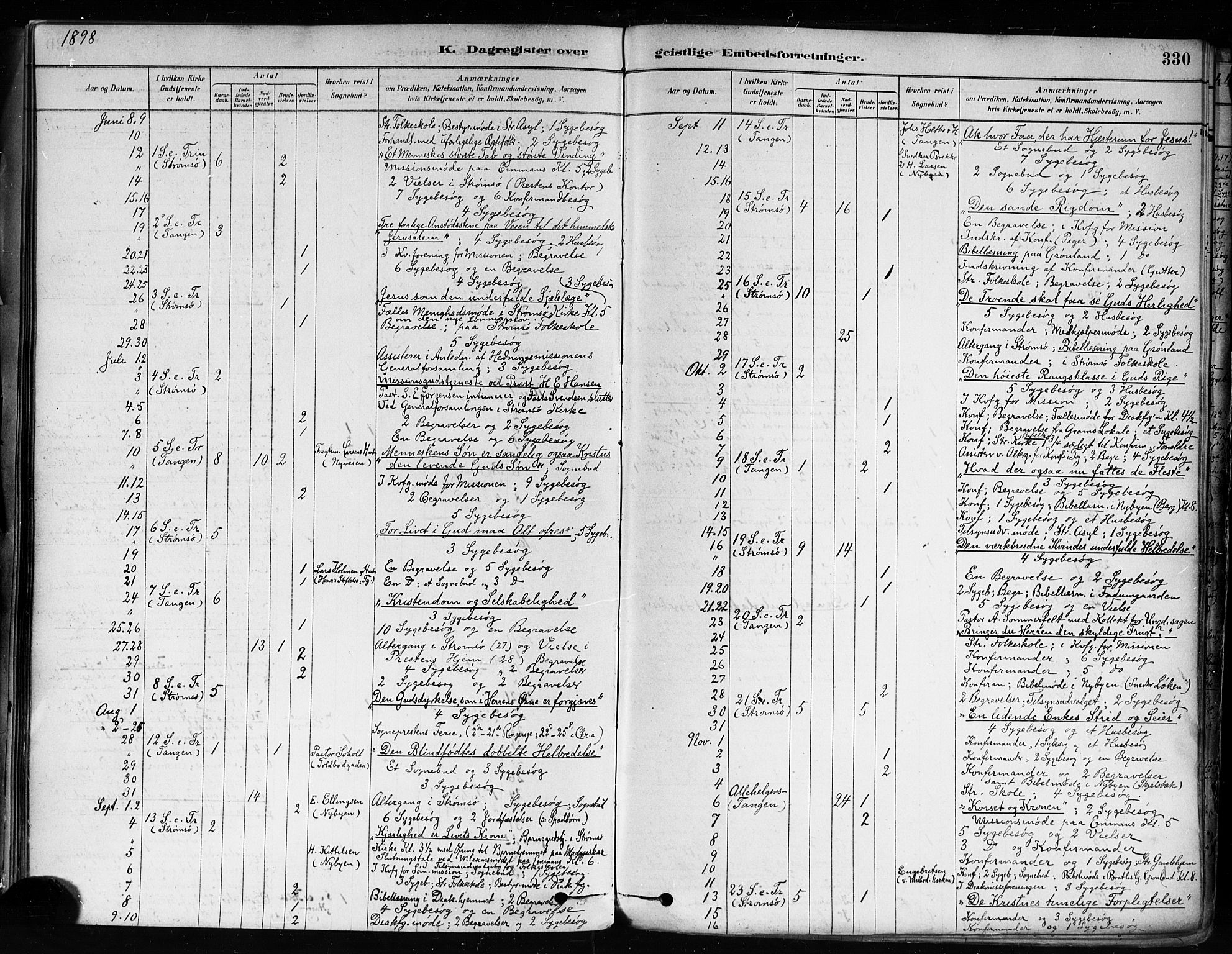 Strømsø kirkebøker, AV/SAKO-A-246/F/Fa/L0022: Parish register (official) no. I 22, 1879-1899, p. 330