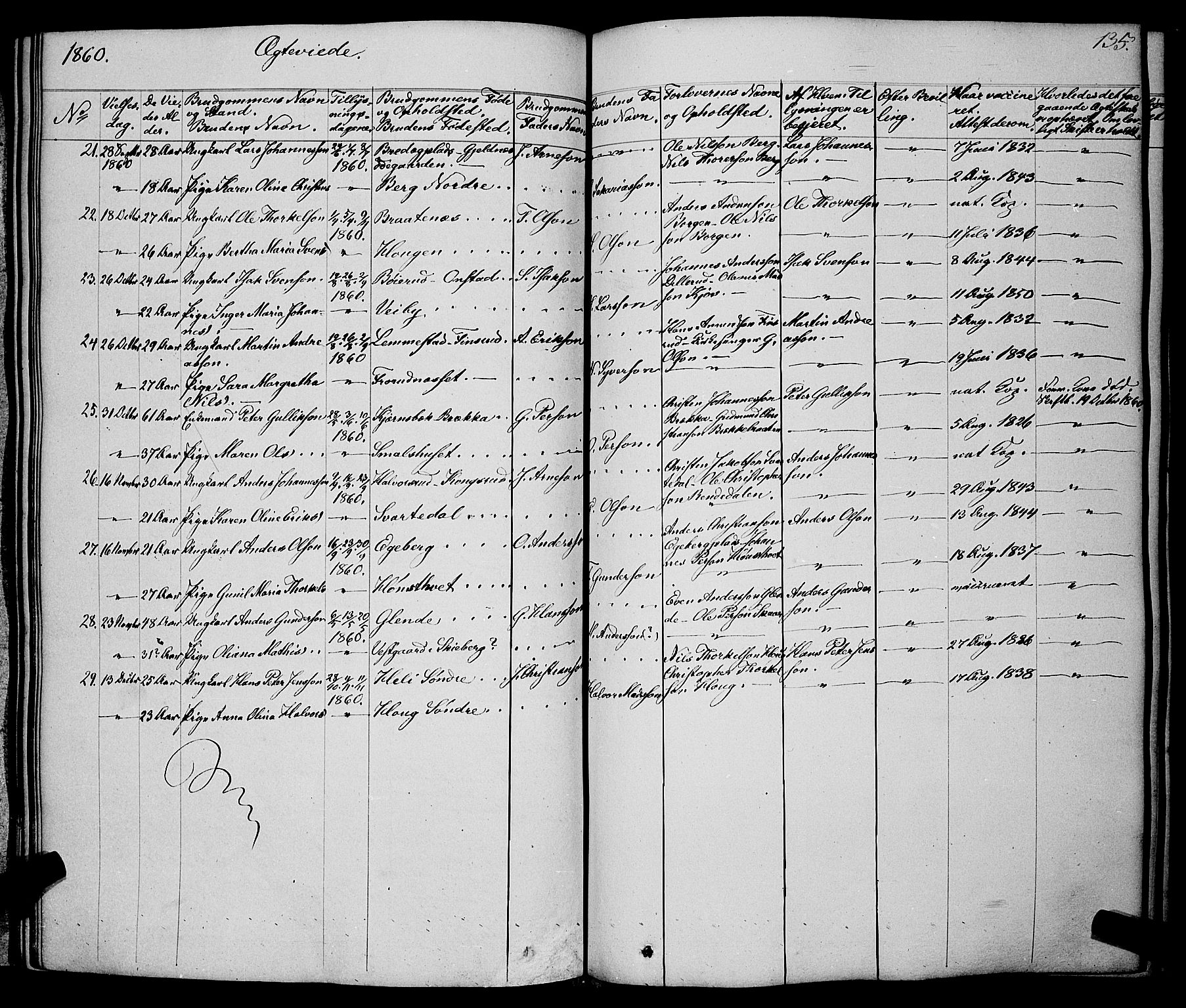 Skiptvet prestekontor Kirkebøker, AV/SAO-A-20009/F/Fa/L0006: Parish register (official) no. 6, 1839-1860, p. 135