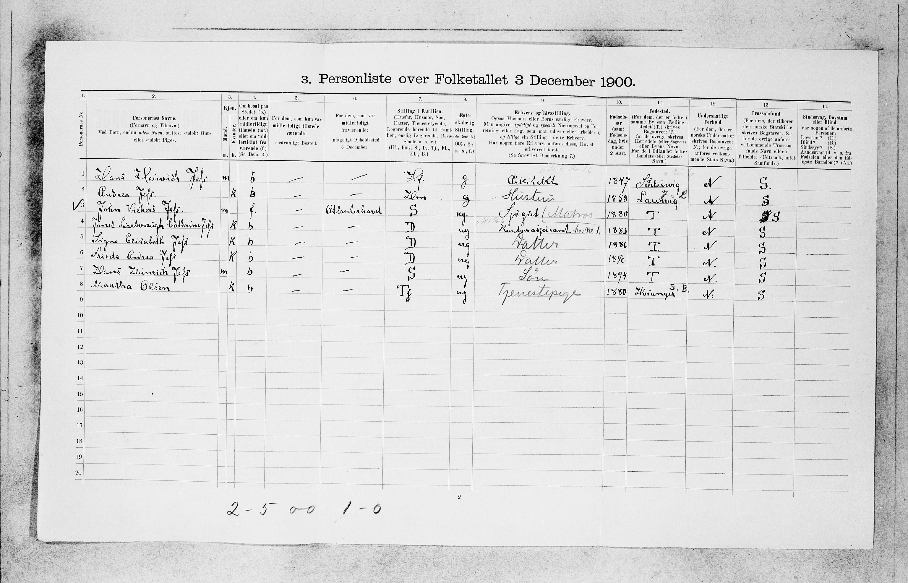 SAB, 1900 census for Bergen, 1900, p. 22797