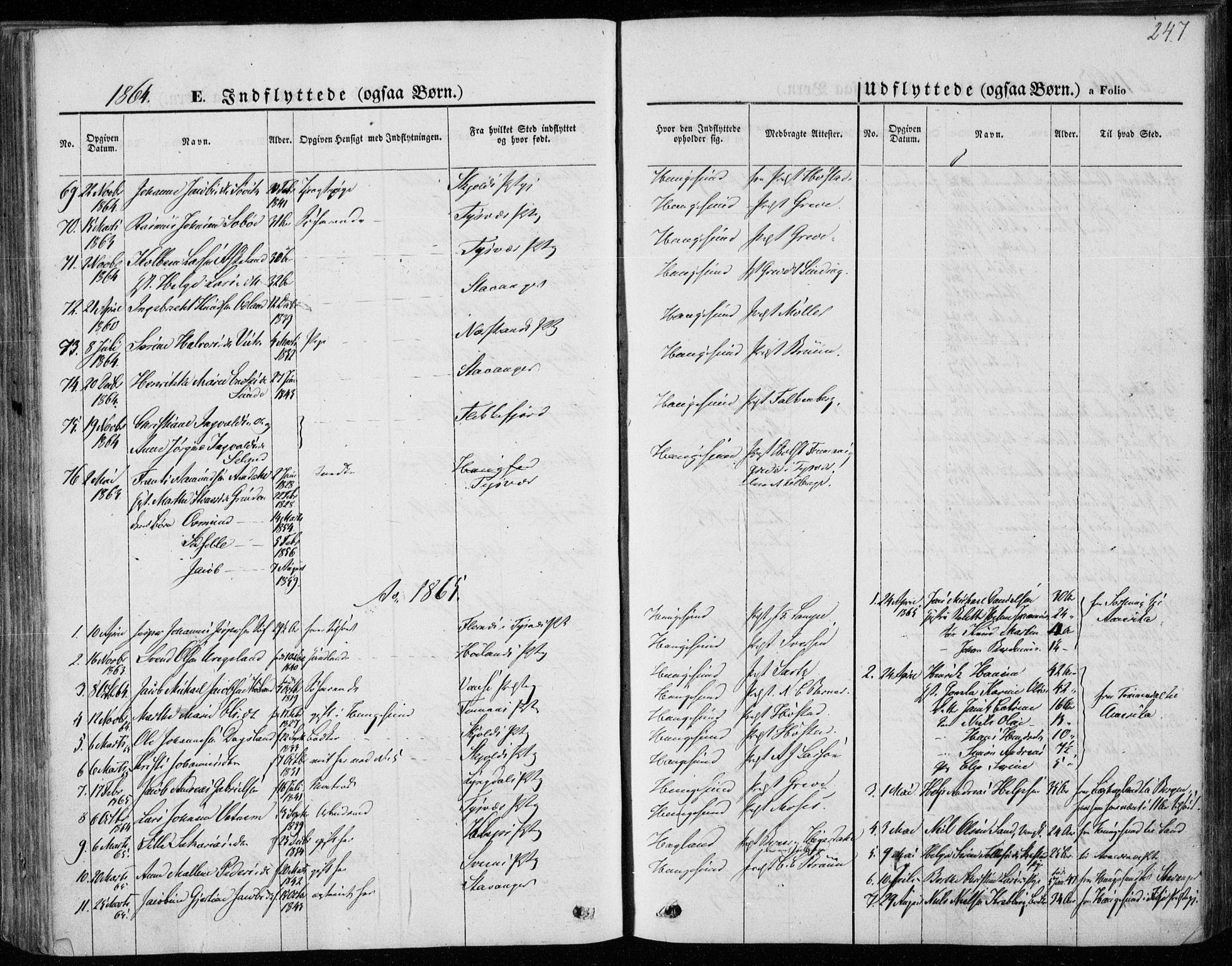 Torvastad sokneprestkontor, AV/SAST-A -101857/H/Ha/Haa/L0011: Parish register (official) no. A 11, 1857-1866, p. 247