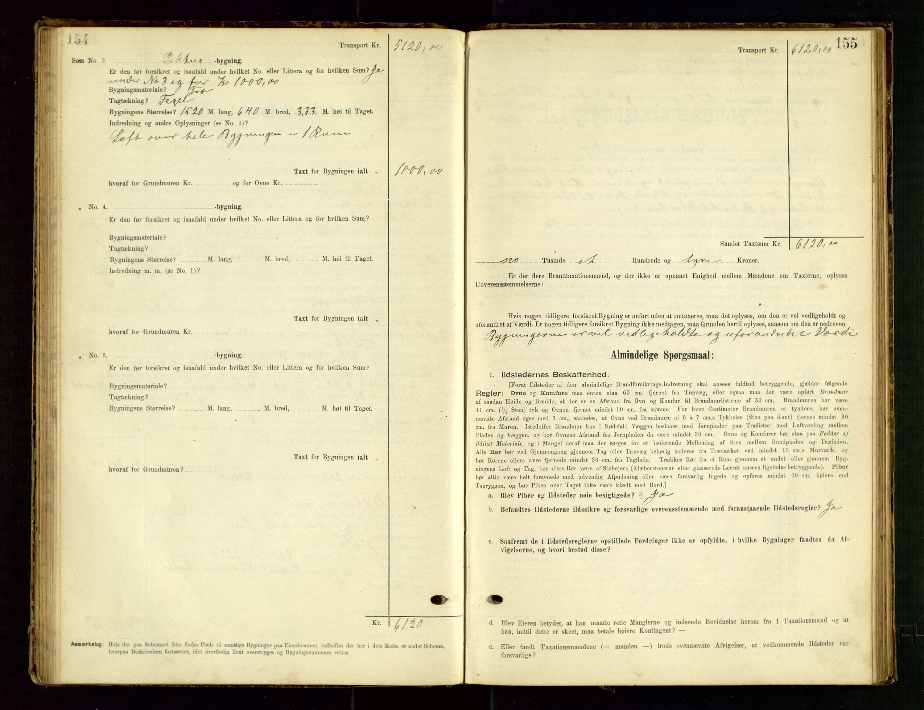 Hå lensmannskontor, SAST/A-100456/Goa/L0003: Takstprotokoll (skjema), 1895-1911, p. 154-155