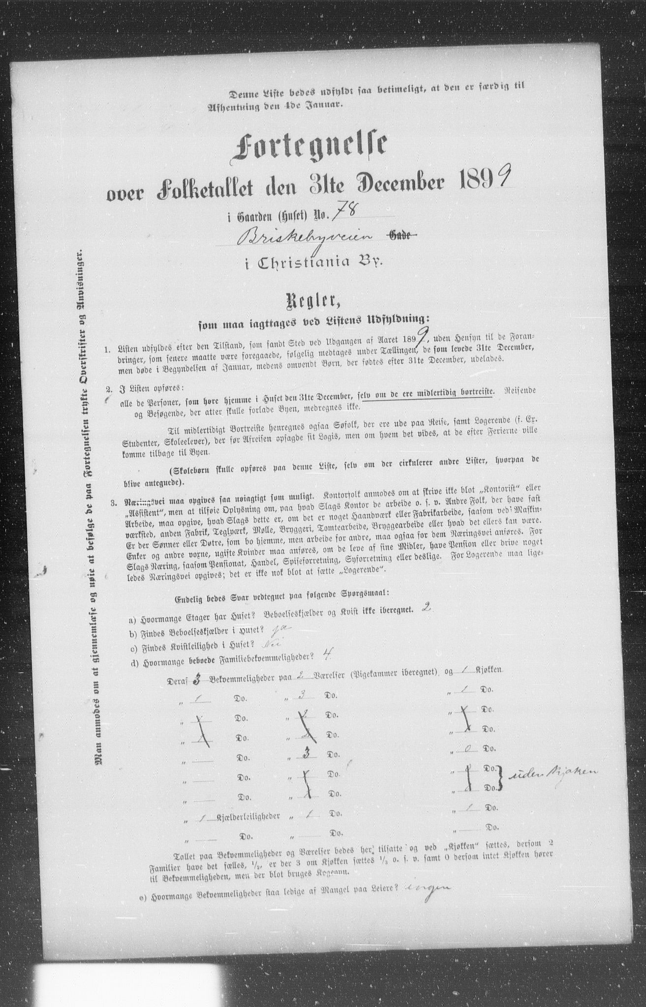 OBA, Municipal Census 1899 for Kristiania, 1899, p. 1295