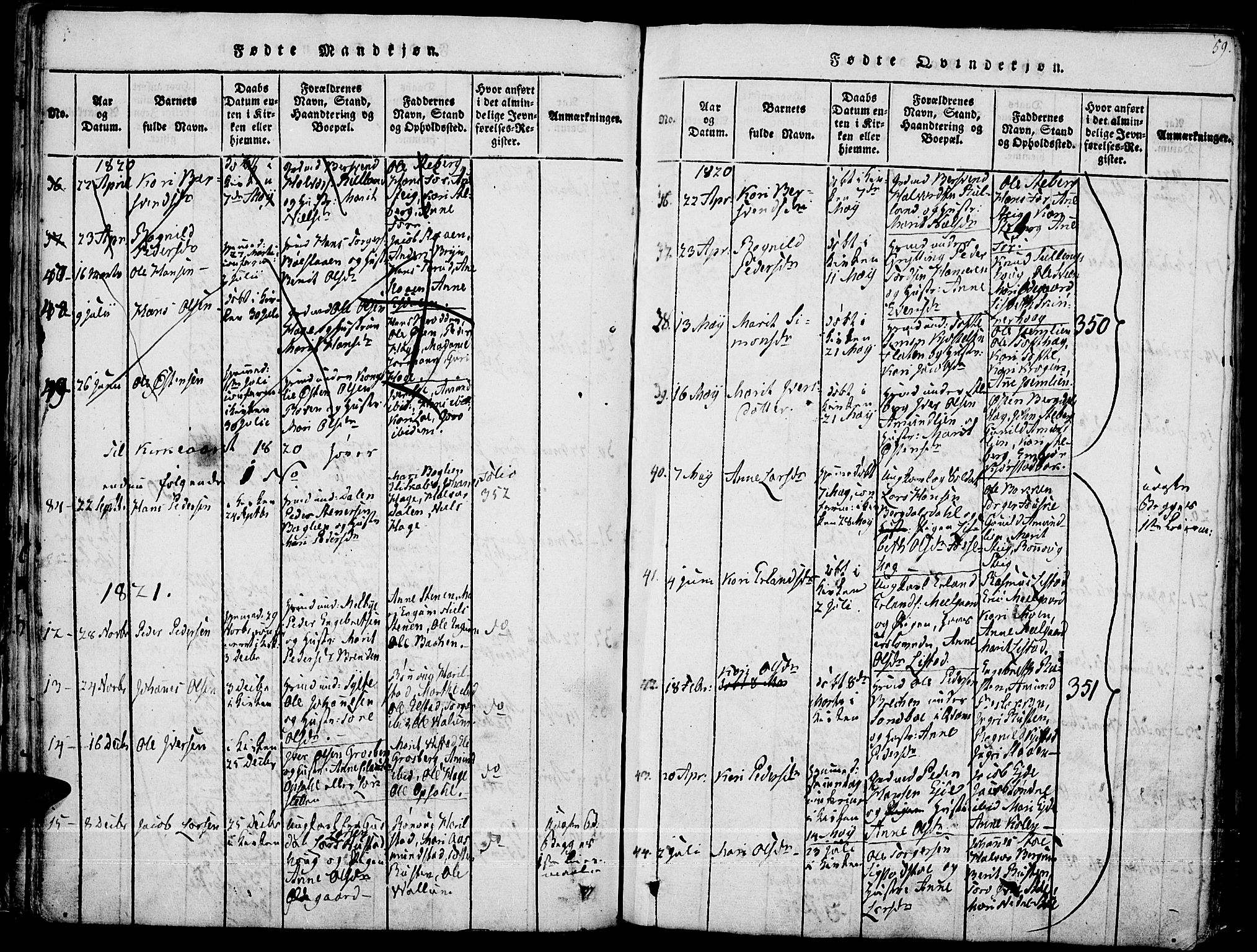 Fron prestekontor, AV/SAH-PREST-078/H/Ha/Haa/L0002: Parish register (official) no. 2, 1816-1827, p. 59