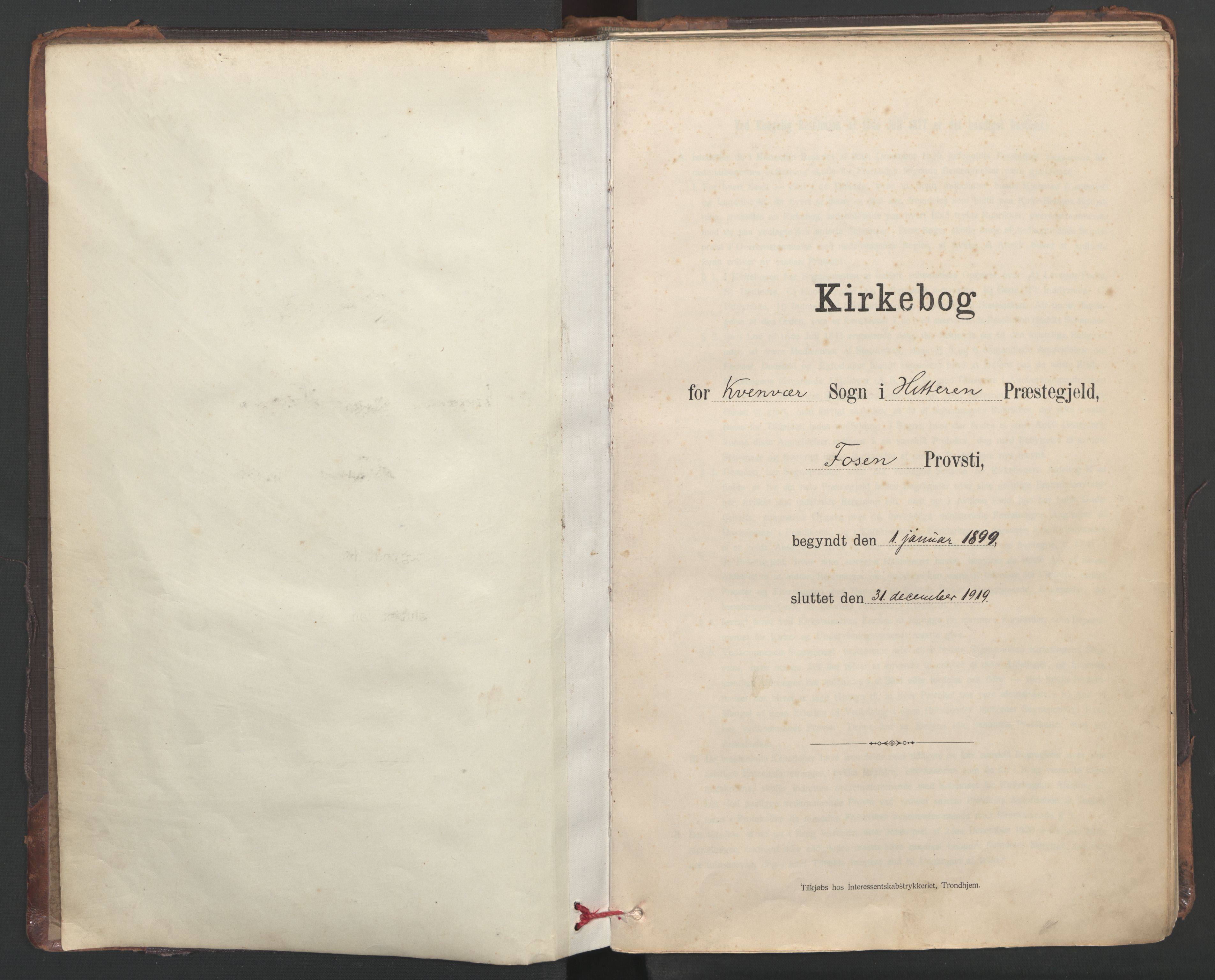 Ministerialprotokoller, klokkerbøker og fødselsregistre - Sør-Trøndelag, SAT/A-1456/635/L0552: Parish register (official) no. 635A02, 1899-1919