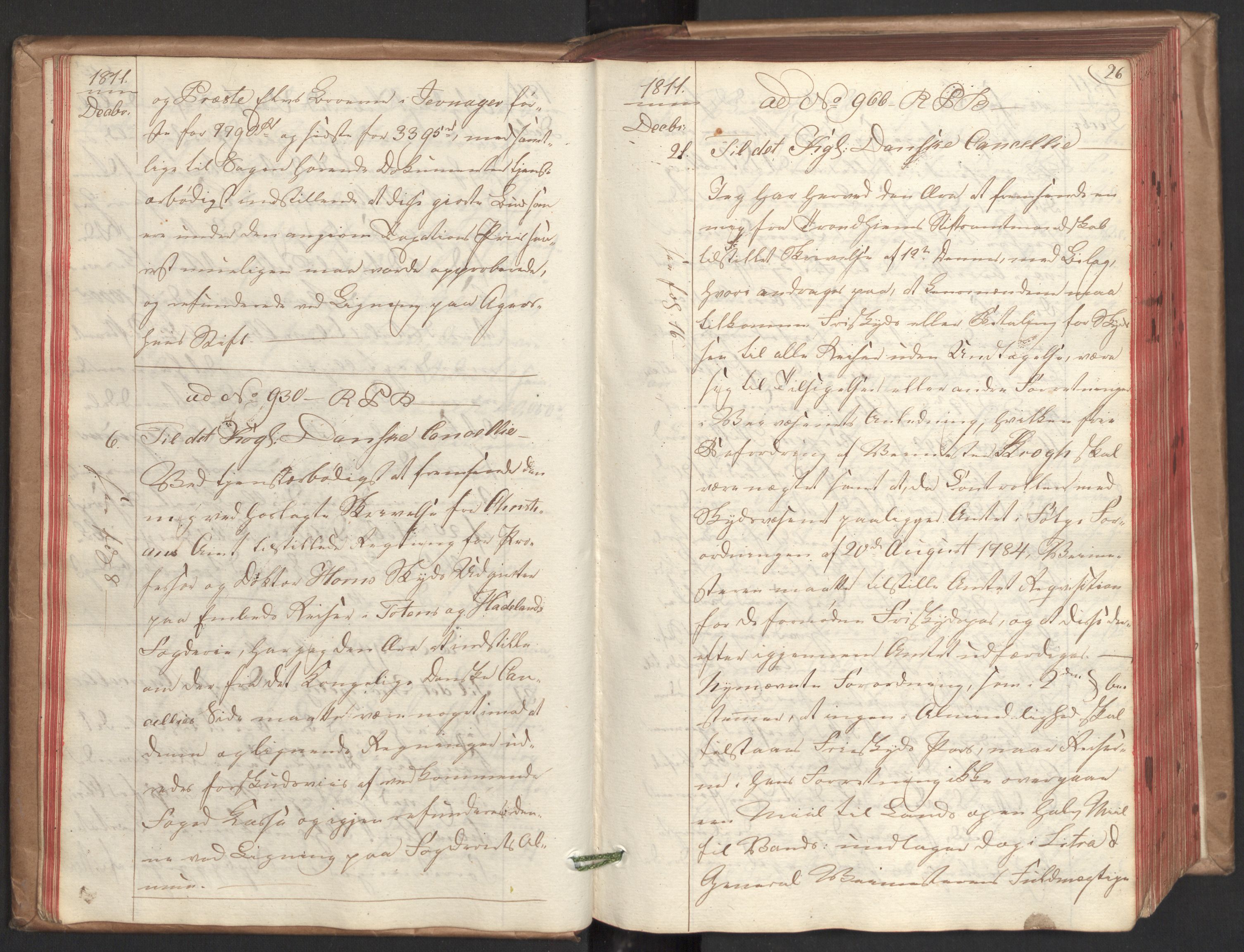 Stattholderembetet 1810-1814, 2. kontor (Kontor B), AV/RA-EA-5432/Ba/L0002: Kollegial korrespondanseprotokoll, 1811-1814, p. 25b-26a
