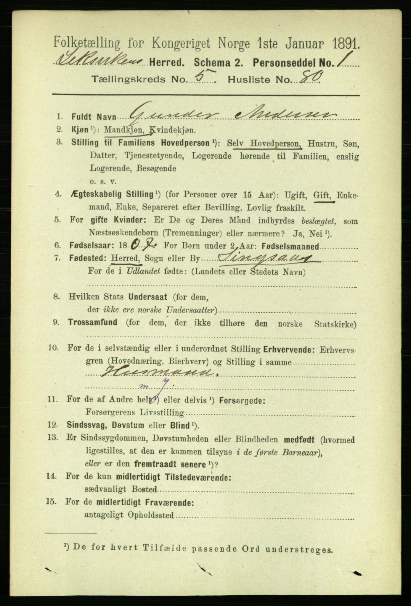 RA, 1891 census for 1718 Leksvik, 1891, p. 3127