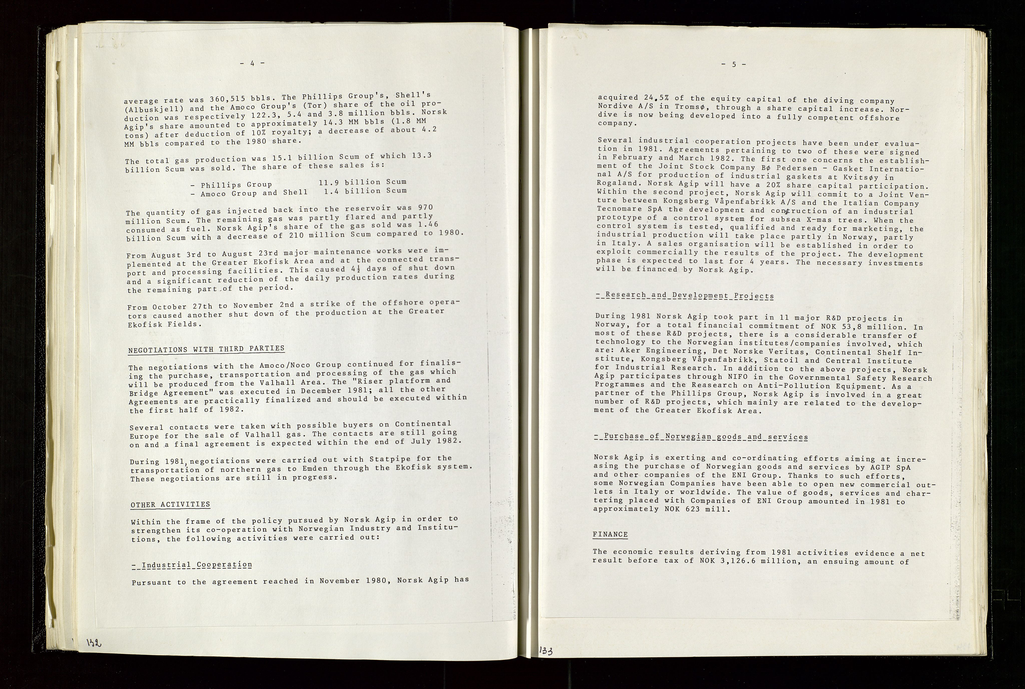 Pa 1583 - Norsk Agip AS, AV/SAST-A-102138/A/Aa/L0003: Board of Directors meeting minutes, 1979-1983, p. 132-133