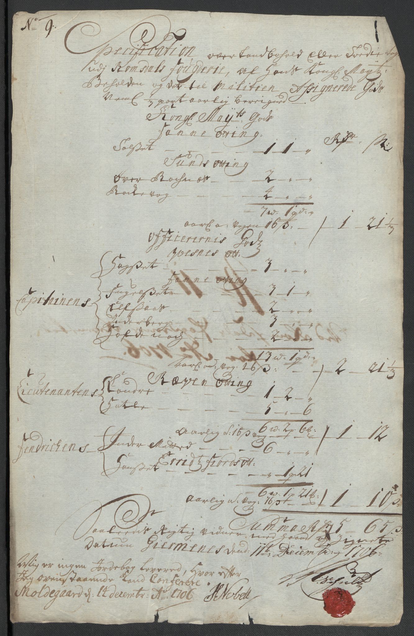 Rentekammeret inntil 1814, Reviderte regnskaper, Fogderegnskap, AV/RA-EA-4092/R55/L3657: Fogderegnskap Romsdal, 1706, p. 103