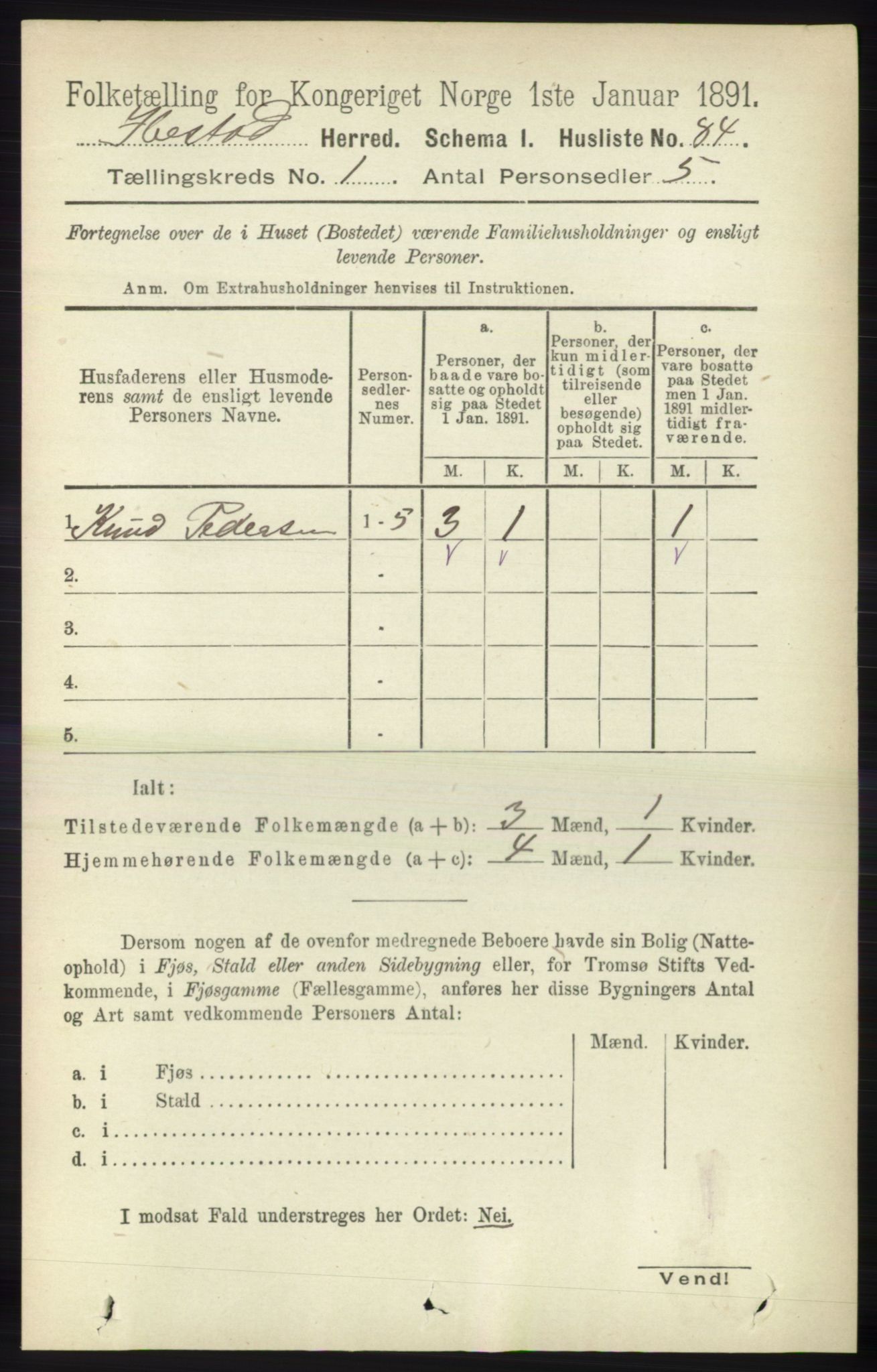 RA, 1891 census for 1917 Ibestad, 1891, p. 117