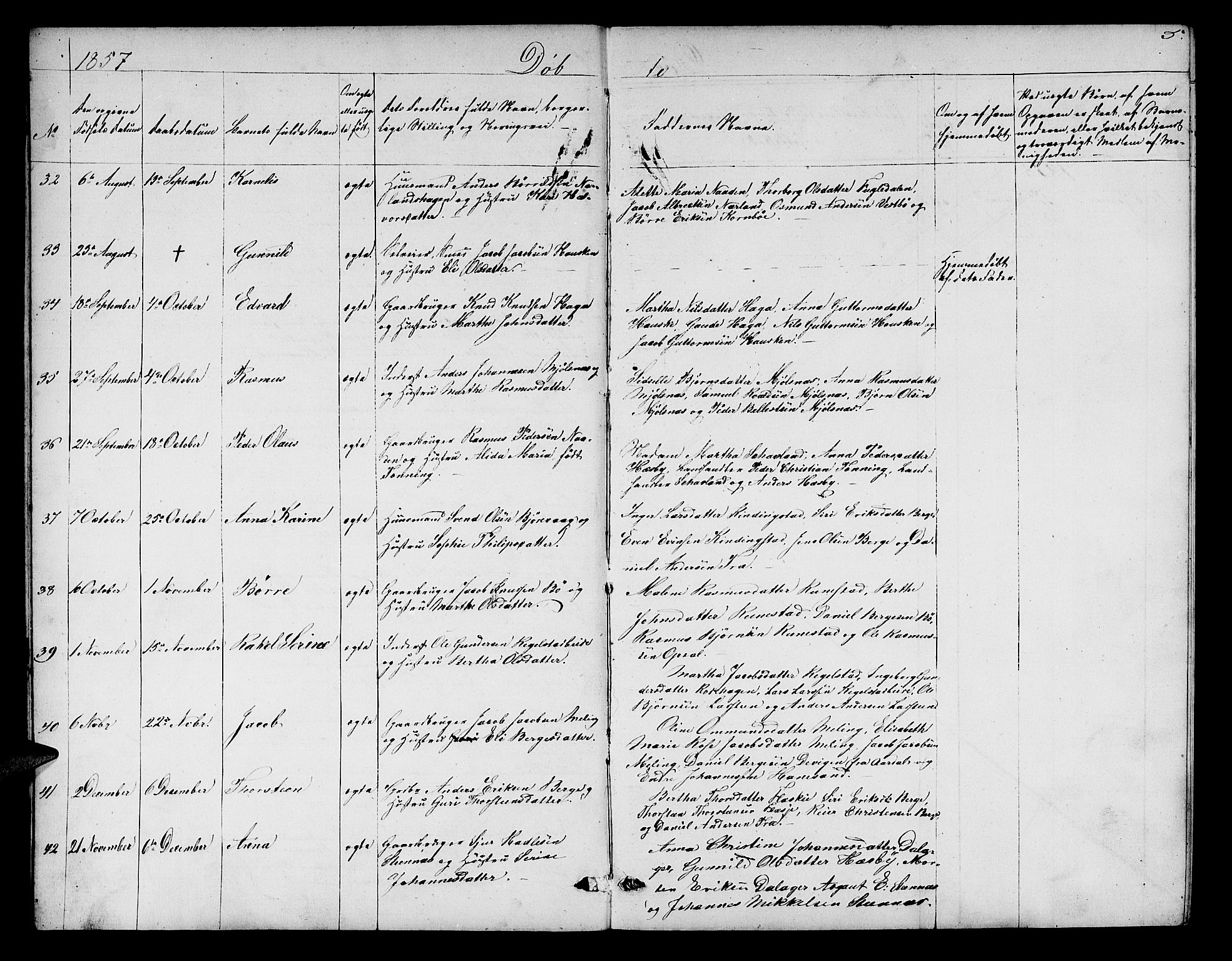 Finnøy sokneprestkontor, AV/SAST-A-101825/H/Ha/Hab/L0002: Parish register (copy) no. B 2, 1857-1878, p. 5