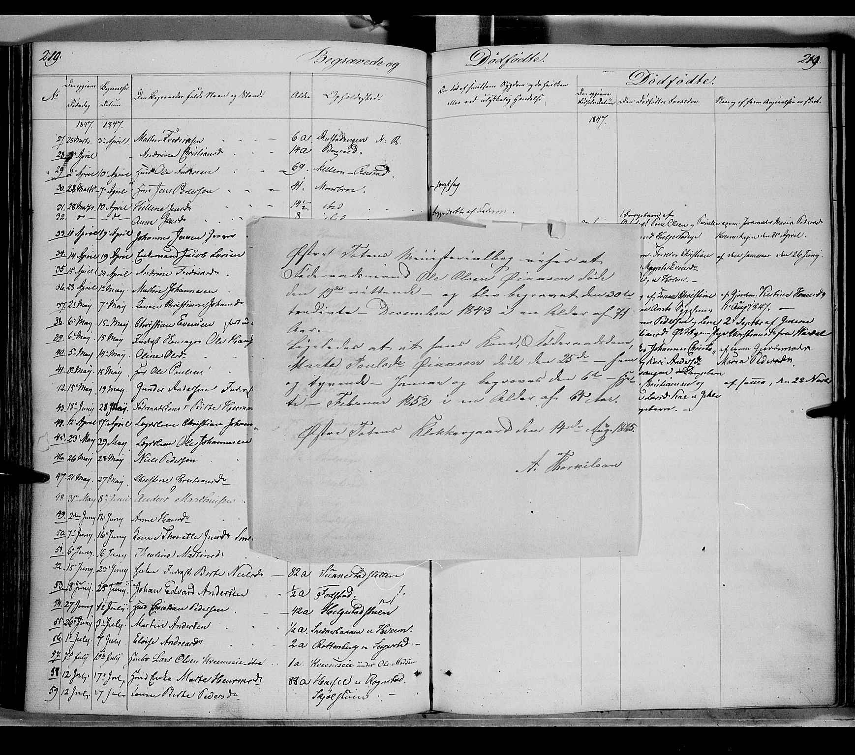 Østre Toten prestekontor, SAH/PREST-104/H/Ha/Haa/L0002: Parish register (official) no. 2, 1840-1847, p. 219