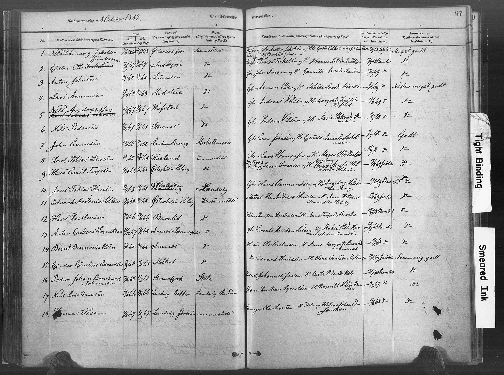 Hommedal sokneprestkontor, AV/SAK-1111-0023/F/Fa/Fab/L0006: Parish register (official) no. A 6, 1878-1897, p. 97