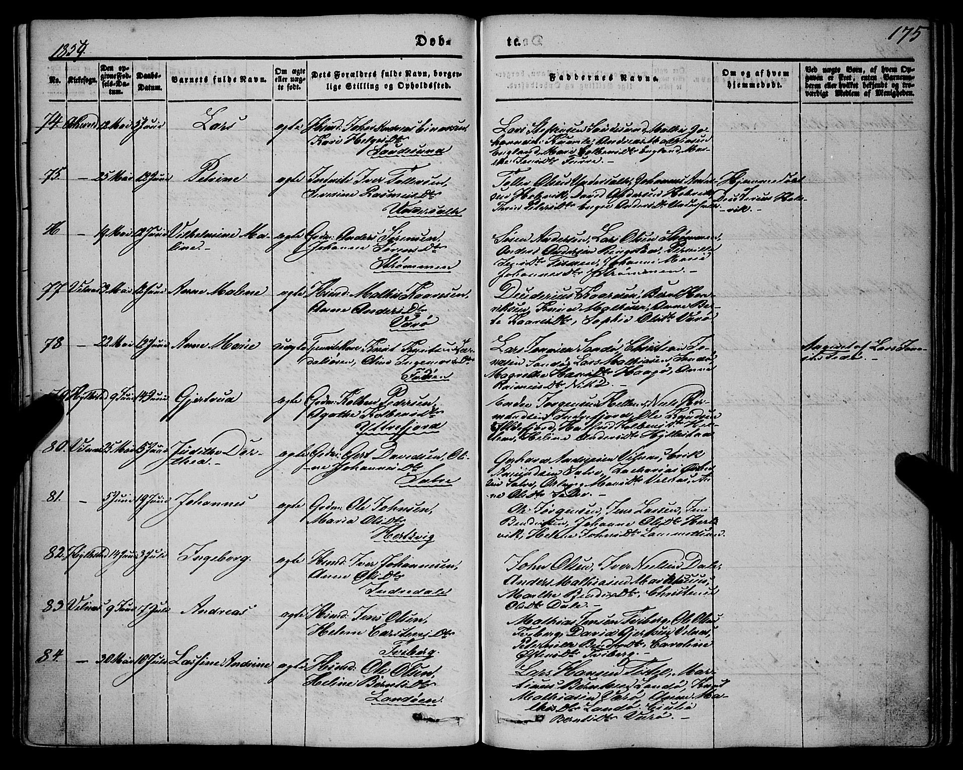 Askvoll sokneprestembete, SAB/A-79501/H/Haa/Haaa/L0011/0001: Parish register (official) no. A 11 I, 1845-1864, p. 175