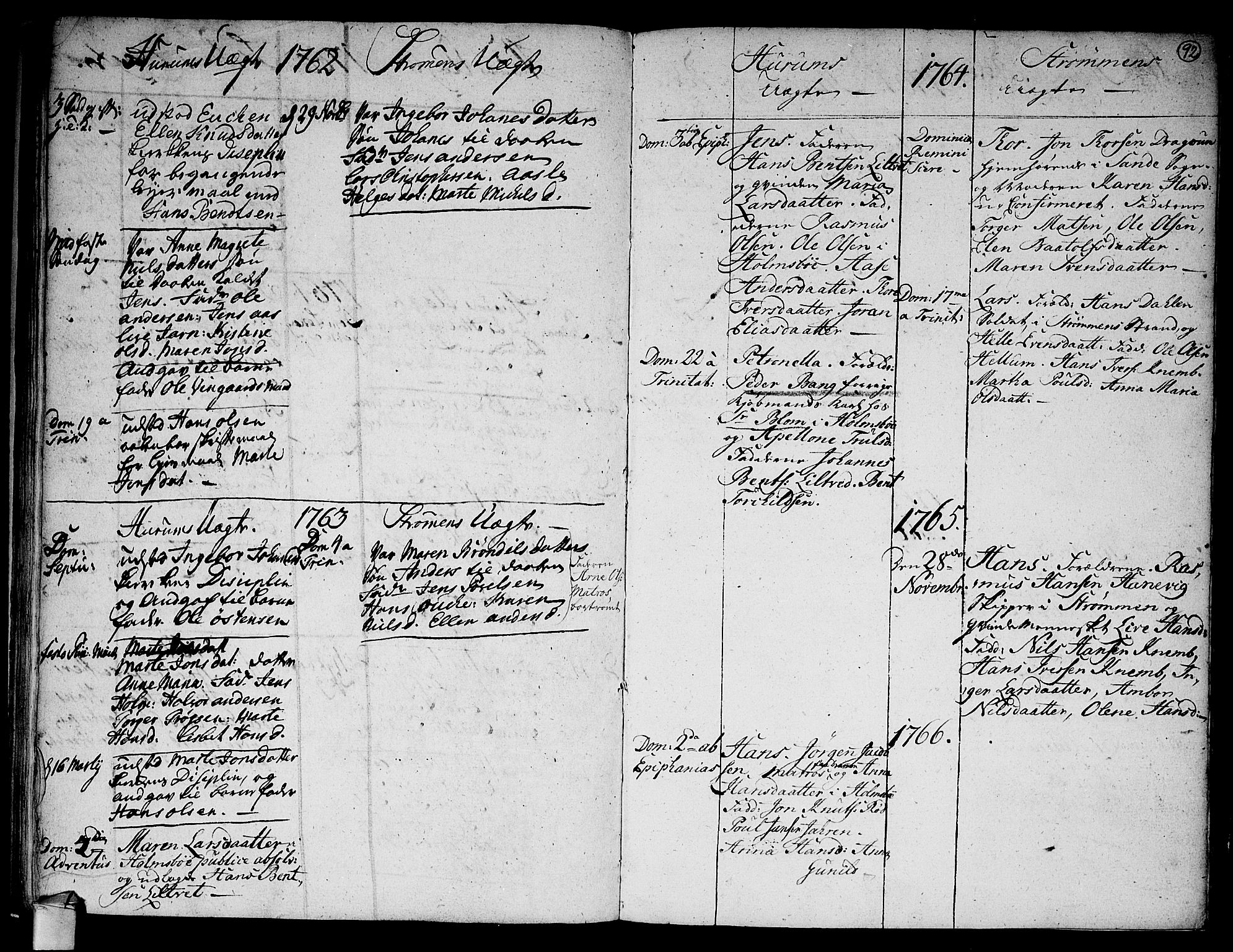 Hurum kirkebøker, AV/SAKO-A-229/F/Fa/L0006: Parish register (official) no. 6, 1756-1770, p. 92