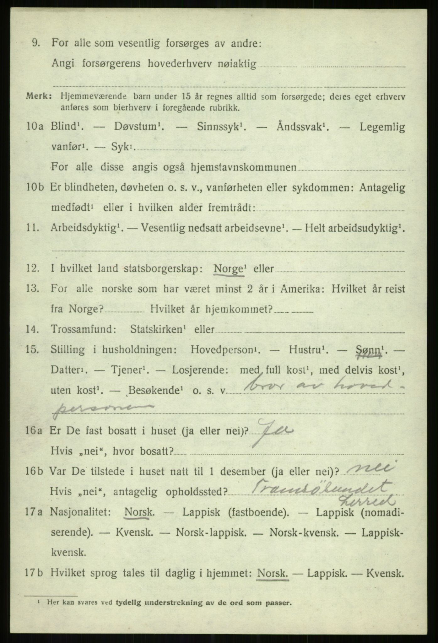 SATØ, 1920 census for Lenvik, 1920, p. 9509