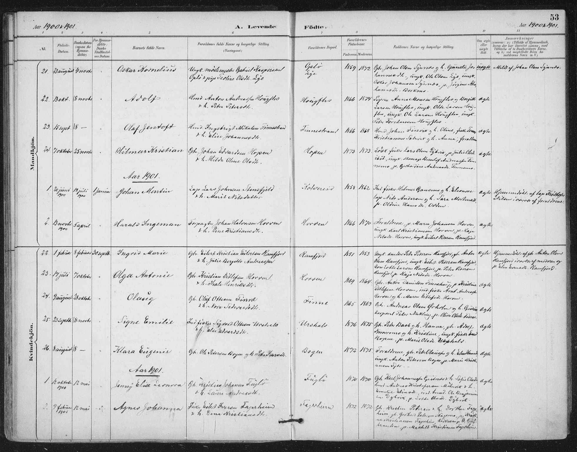 Ministerialprotokoller, klokkerbøker og fødselsregistre - Nord-Trøndelag, SAT/A-1458/780/L0644: Parish register (official) no. 780A08, 1886-1903, p. 53