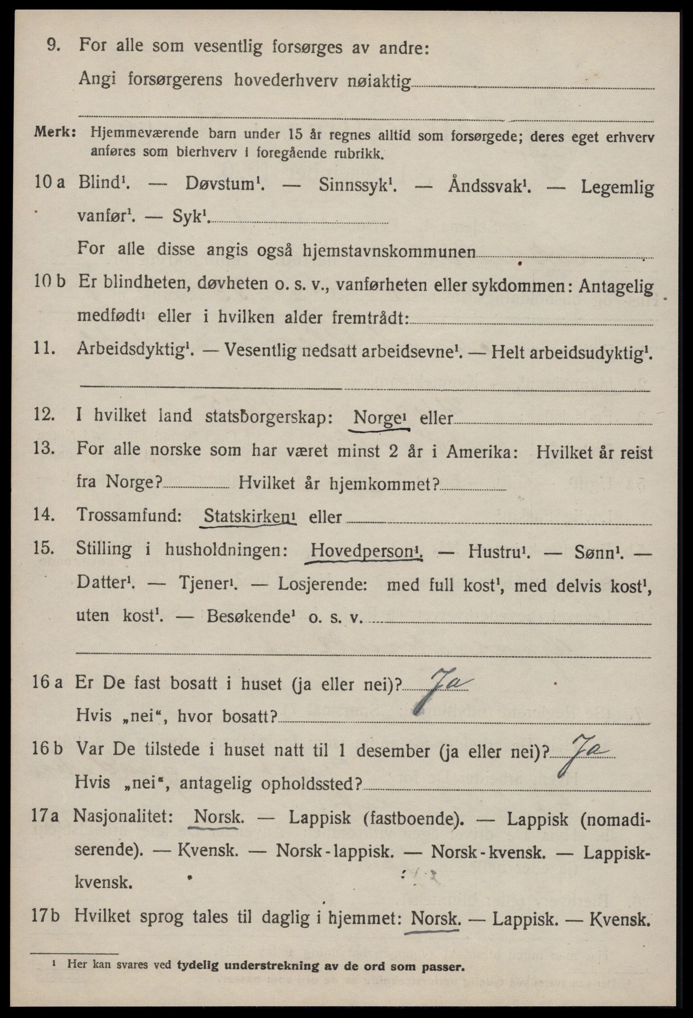 SAT, 1920 census for Soknedal, 1920, p. 3447