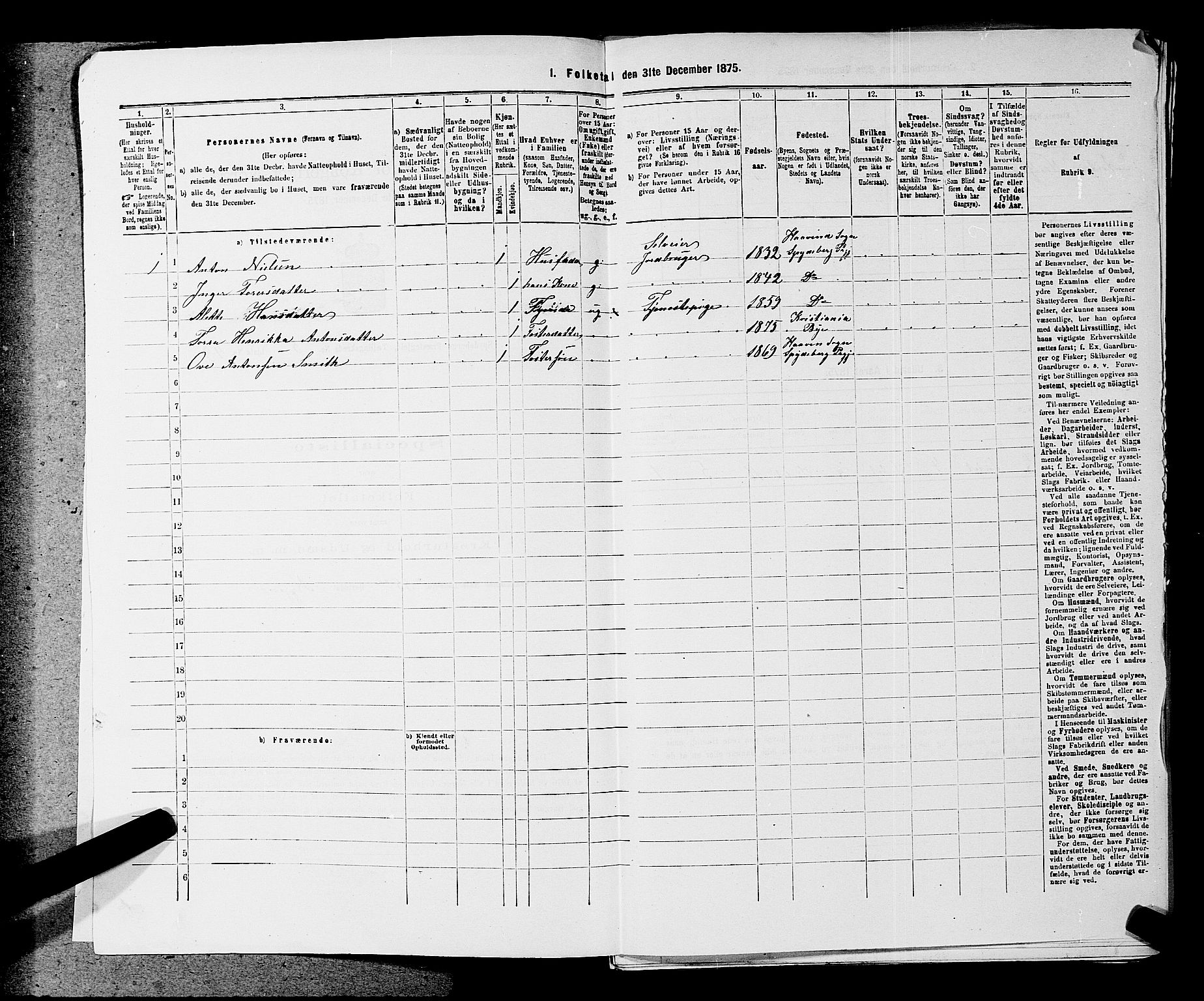 RA, 1875 census for 0123P Spydeberg, 1875, p. 561