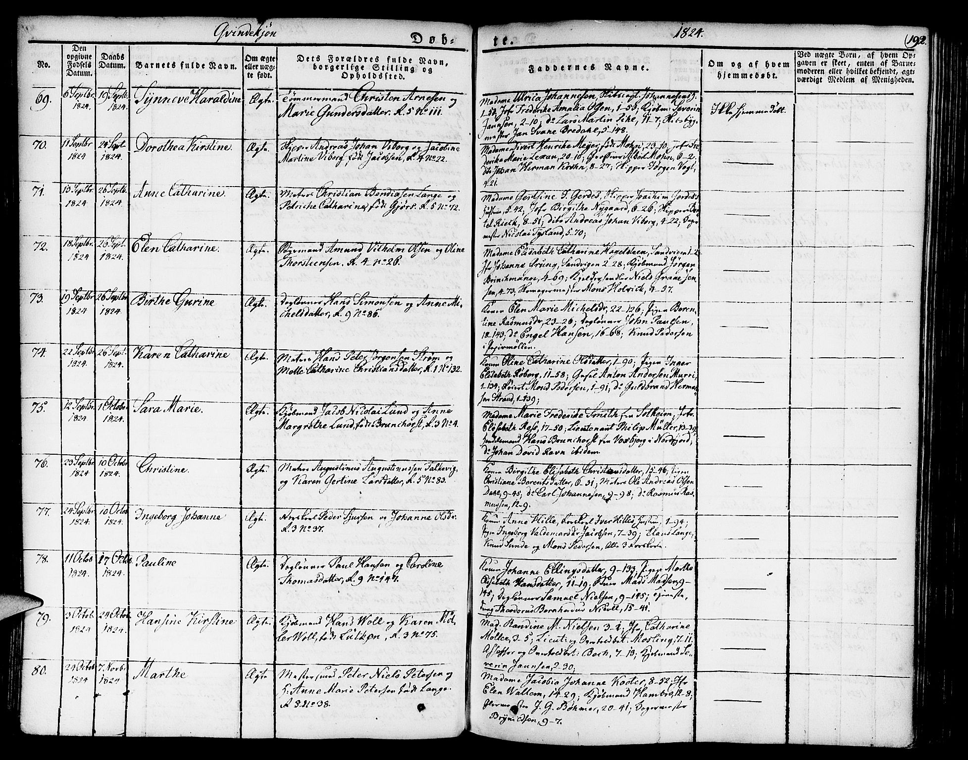 Nykirken Sokneprestembete, AV/SAB-A-77101/H/Haa/L0012: Parish register (official) no. A 12, 1821-1844, p. 192