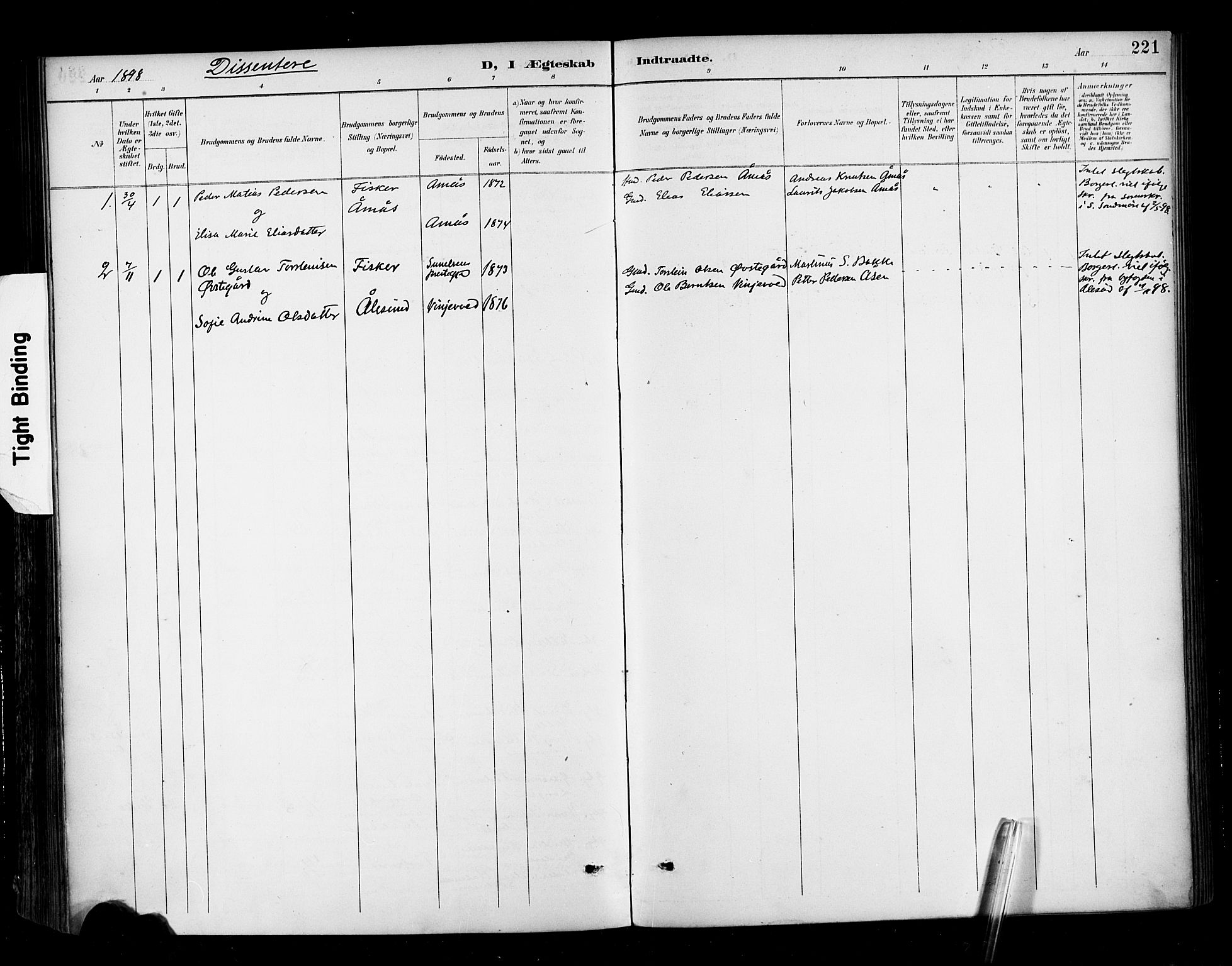 Ministerialprotokoller, klokkerbøker og fødselsregistre - Møre og Romsdal, SAT/A-1454/513/L0177: Parish register (official) no. 513A04, 1890-1906, p. 221