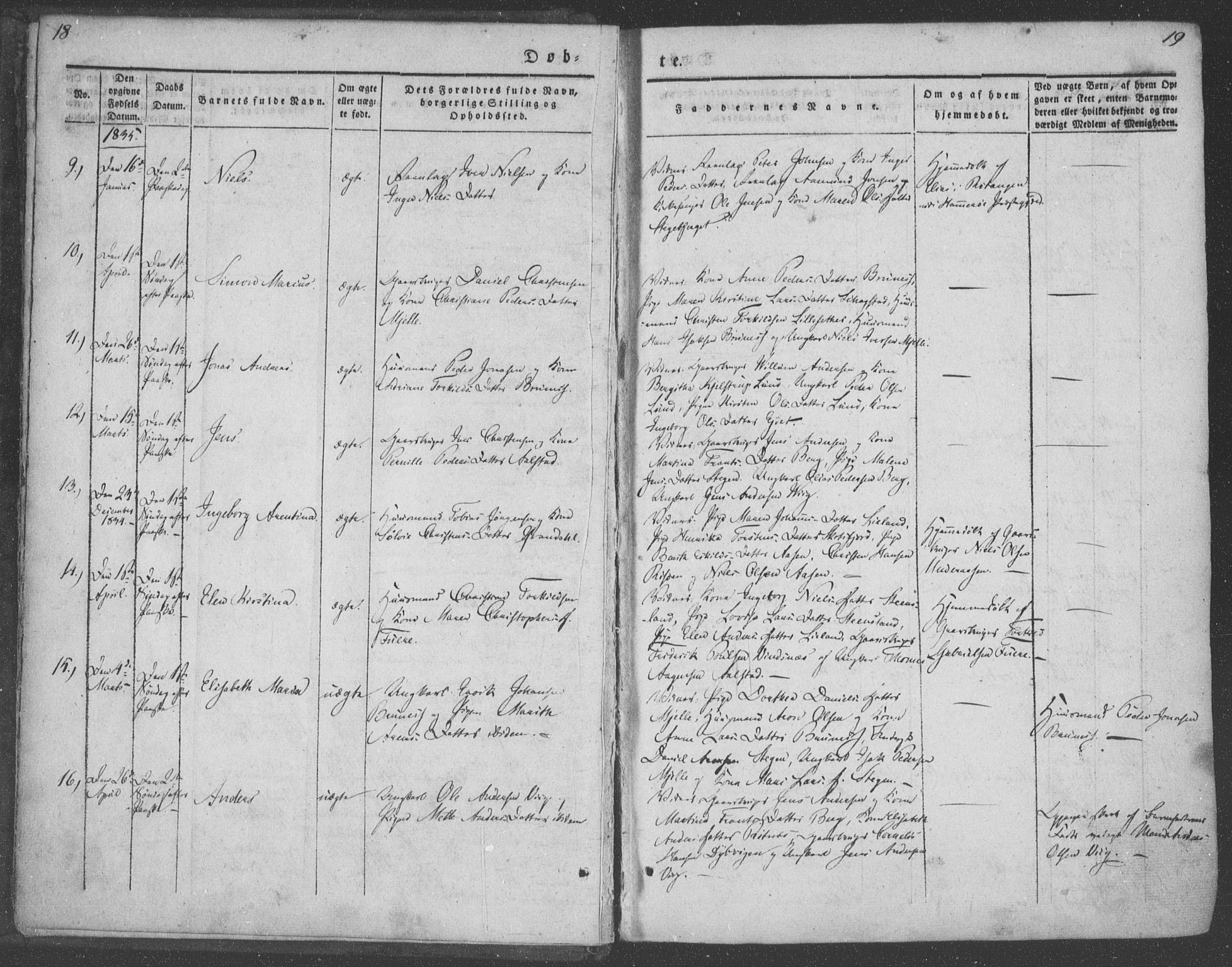 Ministerialprotokoller, klokkerbøker og fødselsregistre - Nordland, AV/SAT-A-1459/855/L0799: Parish register (official) no. 855A07, 1834-1852, p. 18-19