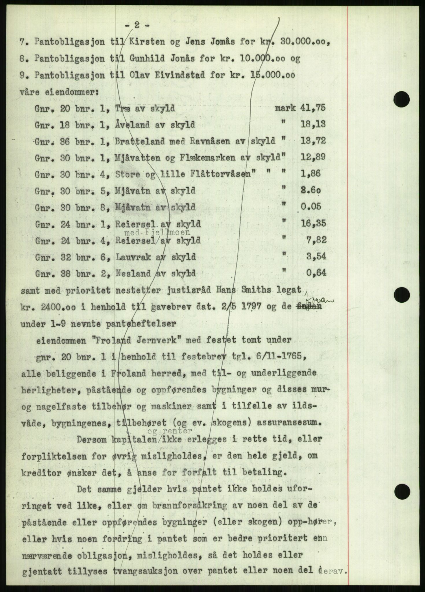 Nedenes sorenskriveri, AV/SAK-1221-0006/G/Gb/Gbb/L0001: Mortgage book no. I, 1939-1942, Diary no: : 141/1940