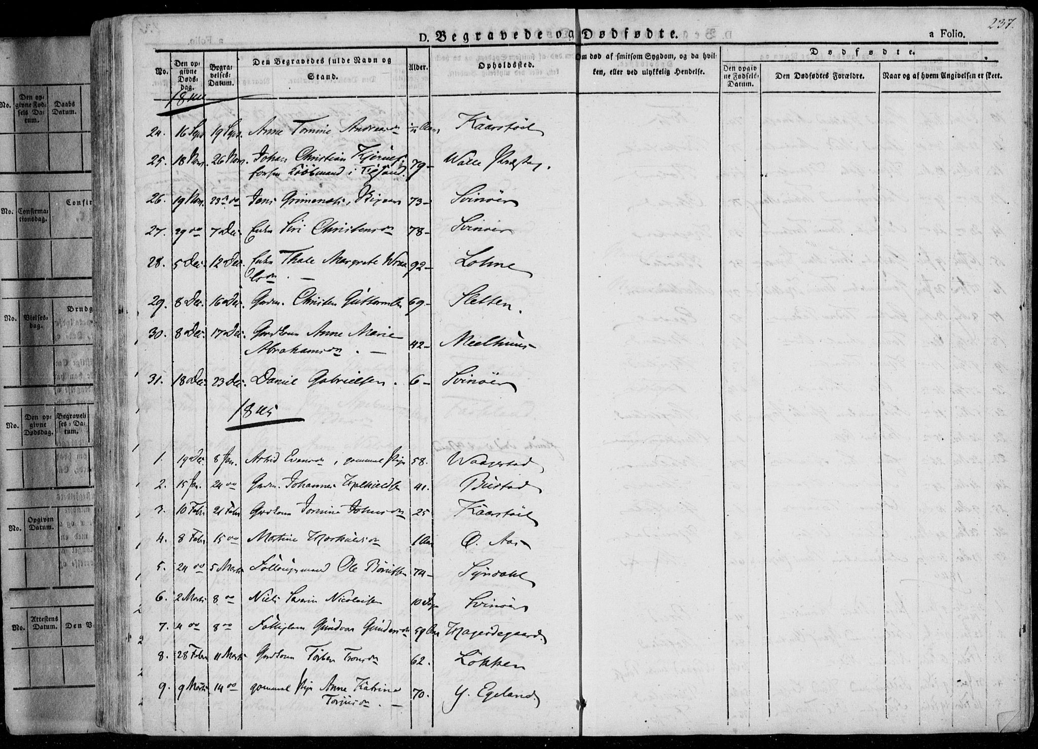 Sør-Audnedal sokneprestkontor, SAK/1111-0039/F/Fa/Fab/L0006: Parish register (official) no. A 6, 1829-1855, p. 237