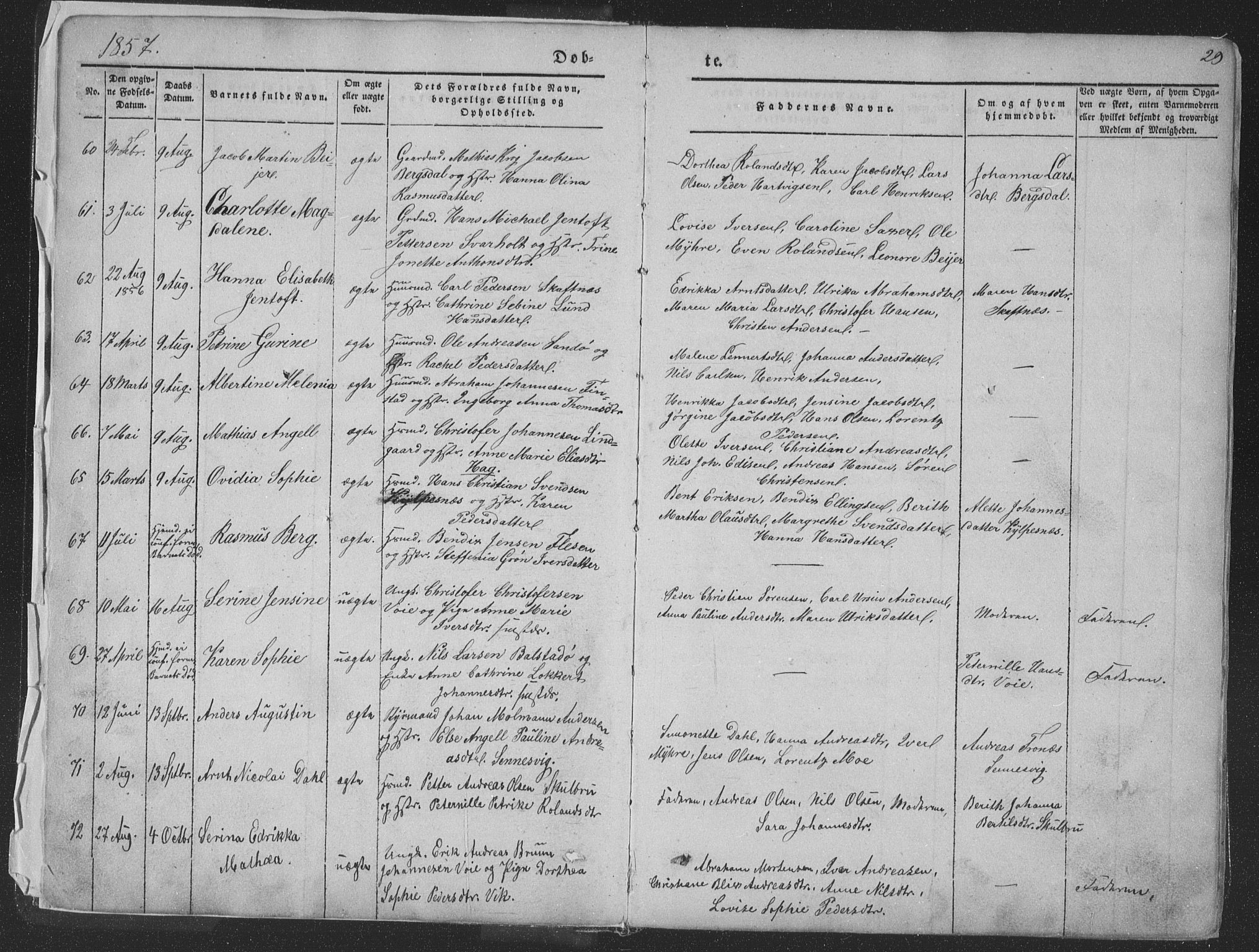 Ministerialprotokoller, klokkerbøker og fødselsregistre - Nordland, AV/SAT-A-1459/881/L1165: Parish register (copy) no. 881C02, 1854-1876, p. 29