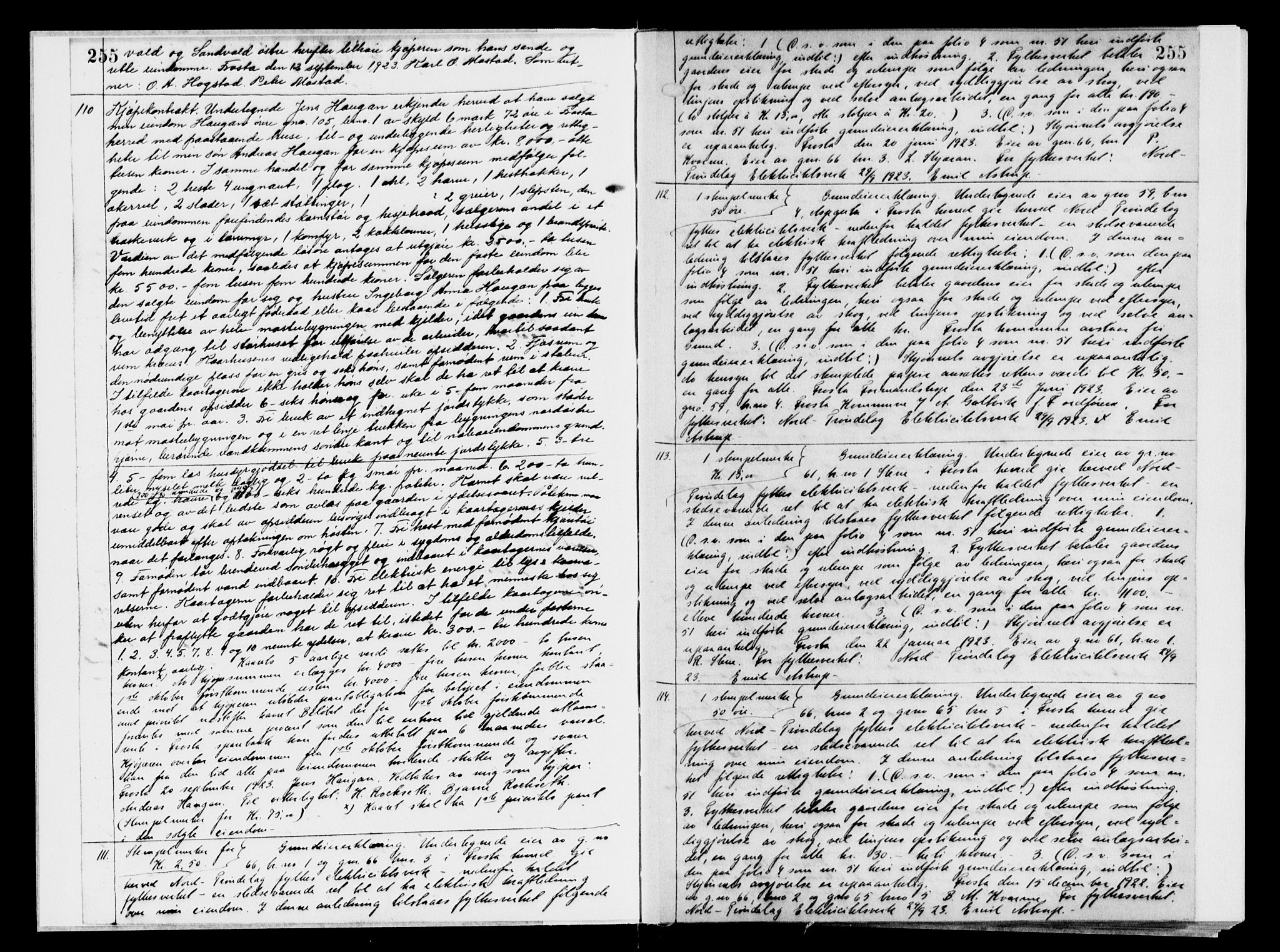 Stjør- og Verdal sorenskriveri, AV/SAT-A-4167/1/2/2C/L0048: Mortgage book no. 16II, 1923-1924, p. 255