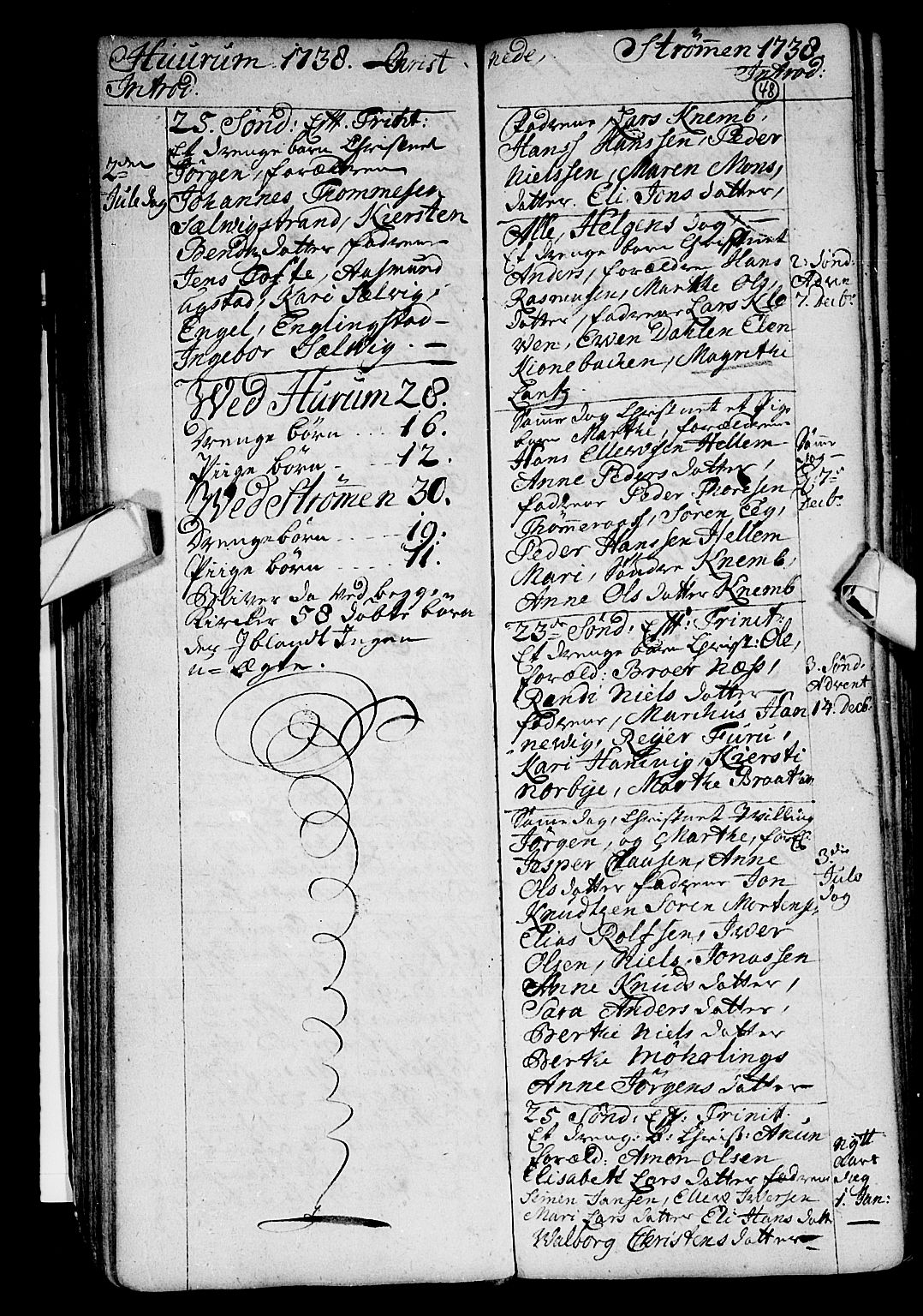 Hurum kirkebøker, AV/SAKO-A-229/F/Fa/L0002: Parish register (official) no. 2, 1733-1757, p. 48