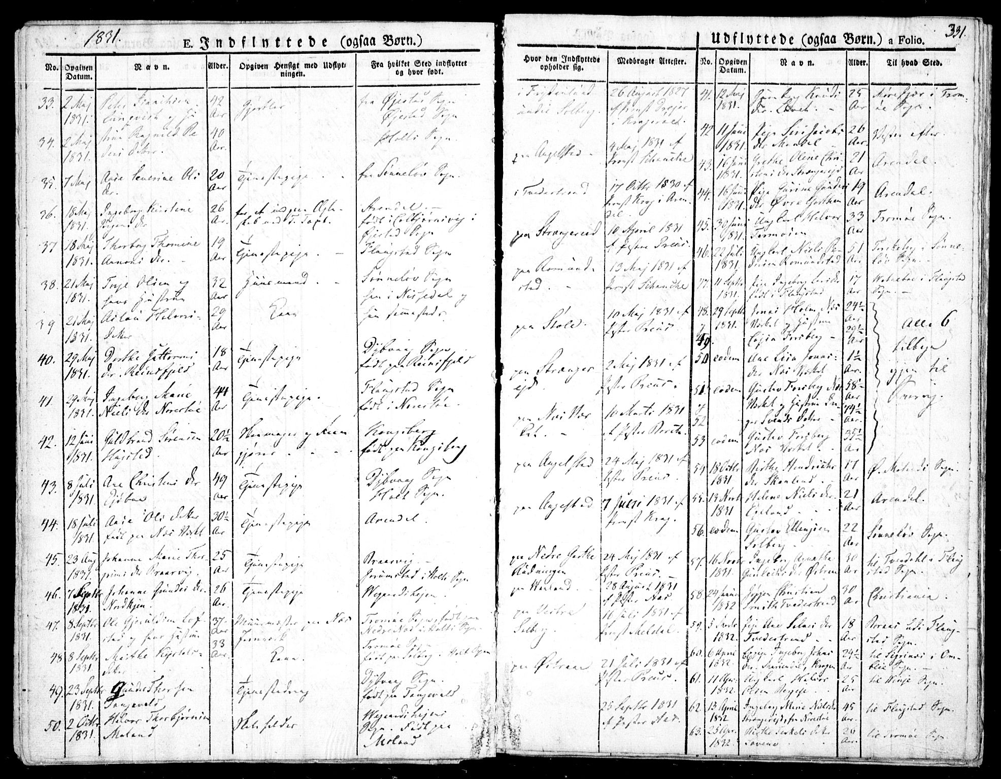 Holt sokneprestkontor, AV/SAK-1111-0021/F/Fa/L0006: Parish register (official) no. A 6, 1820-1835, p. 331