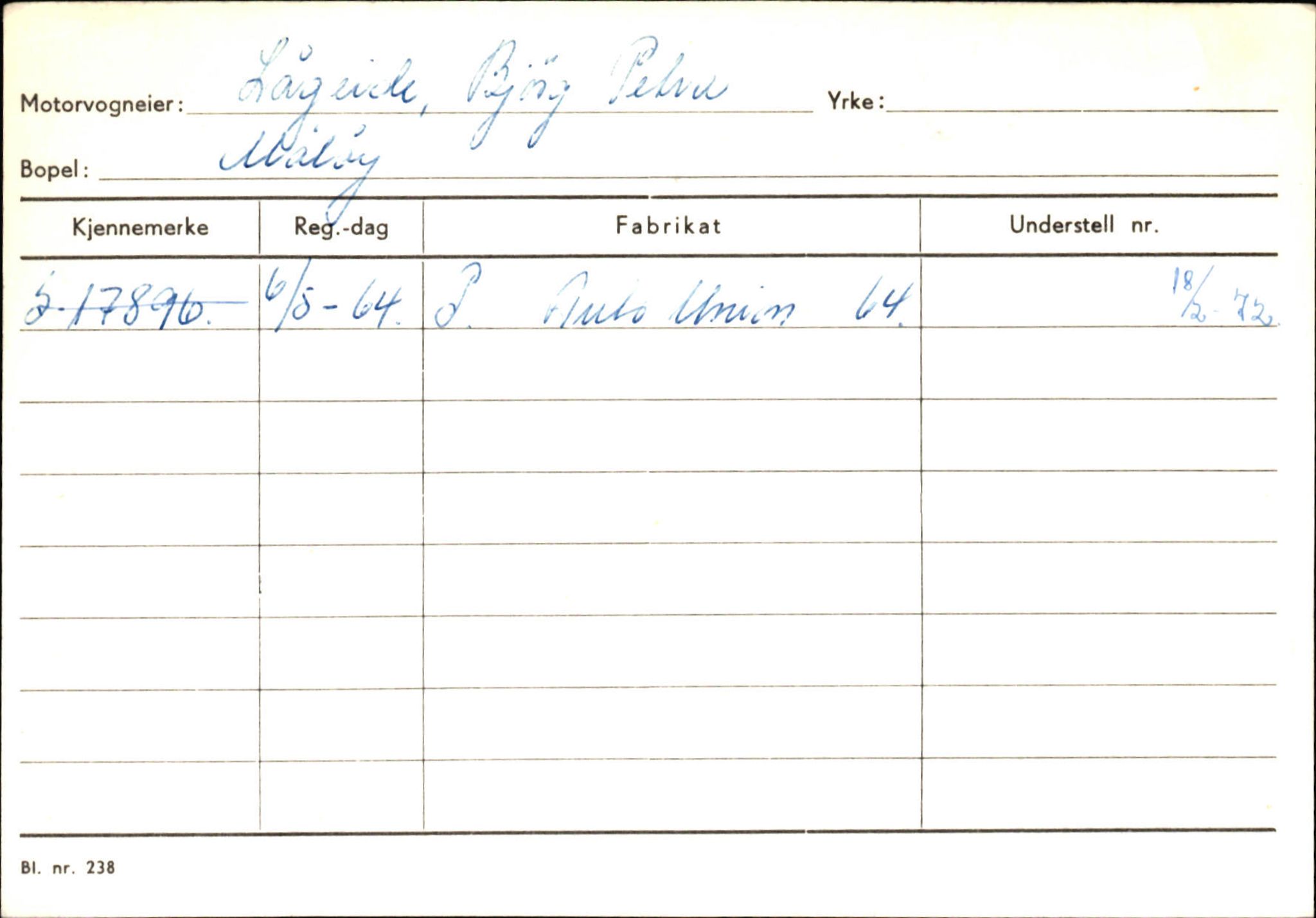 Statens vegvesen, Sogn og Fjordane vegkontor, SAB/A-5301/4/F/L0144: Registerkort Vågsøy A-R, 1945-1975, p. 1702