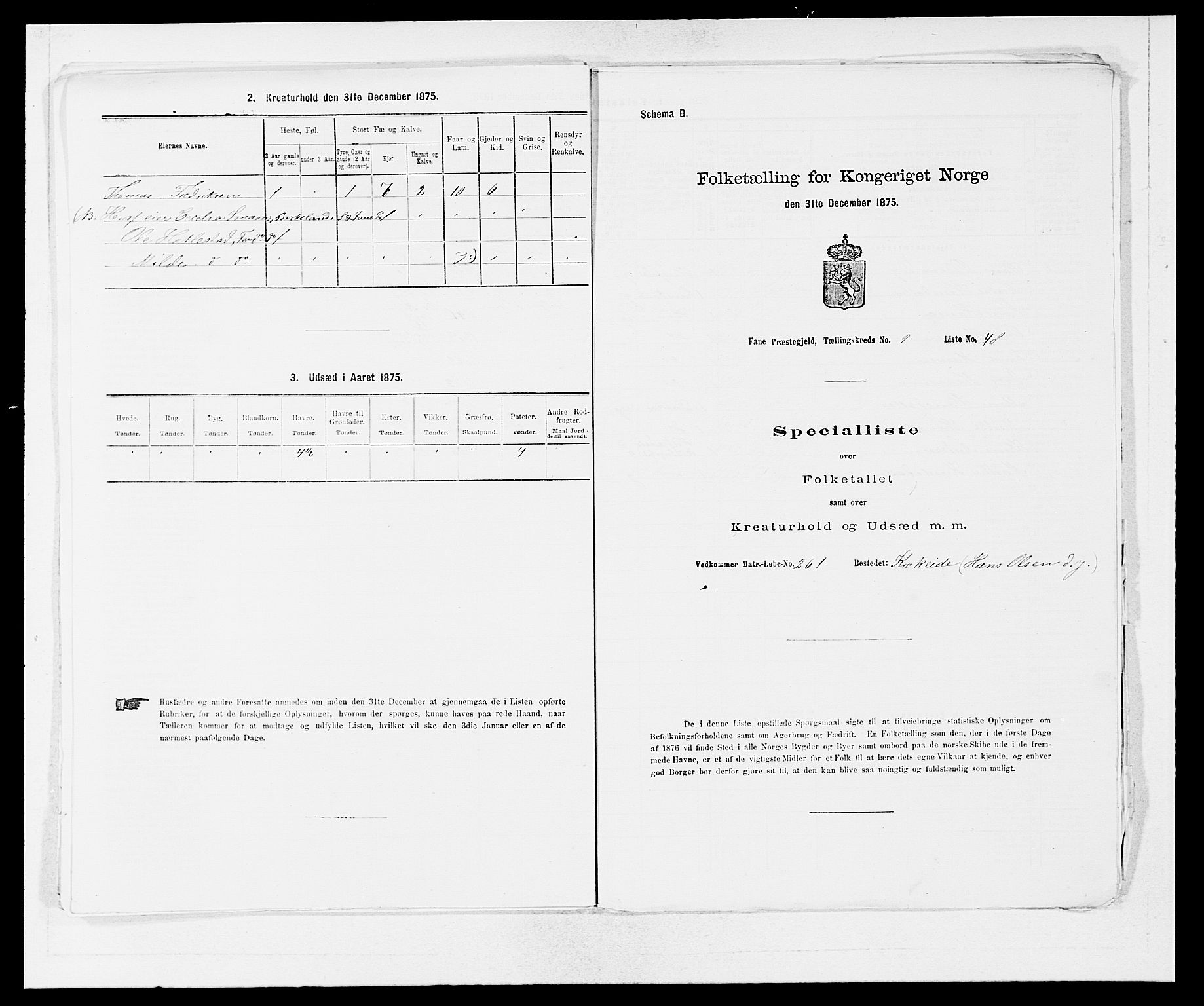 SAB, 1875 census for 1249P Fana, 1875, p. 992