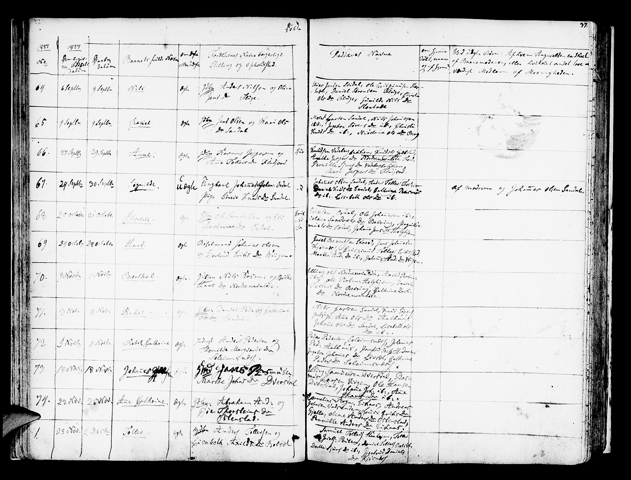 Jølster sokneprestembete, AV/SAB-A-80701/H/Haa/Haaa/L0008: Parish register (official) no. A 8, 1821-1833, p. 37