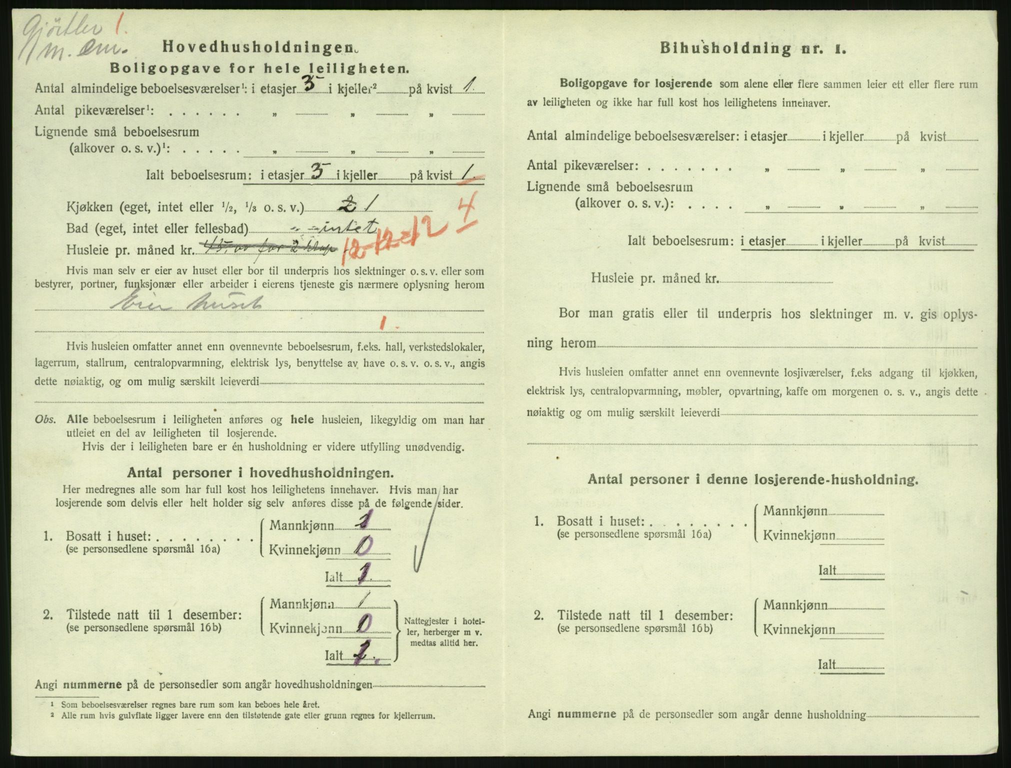 SAH, 1920 census for Lillehammer, 1920, p. 3293