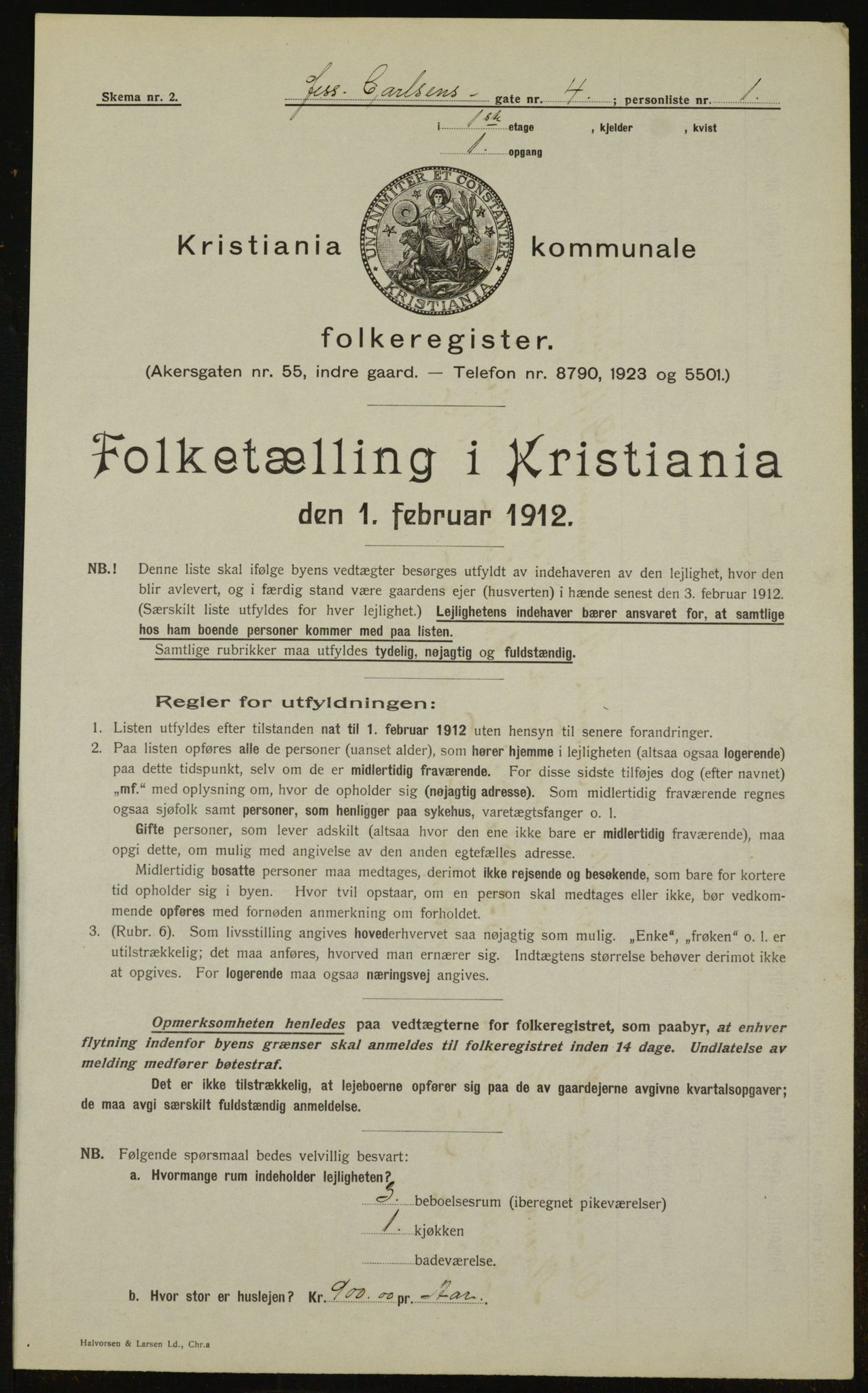 OBA, Municipal Census 1912 for Kristiania, 1912, p. 47320