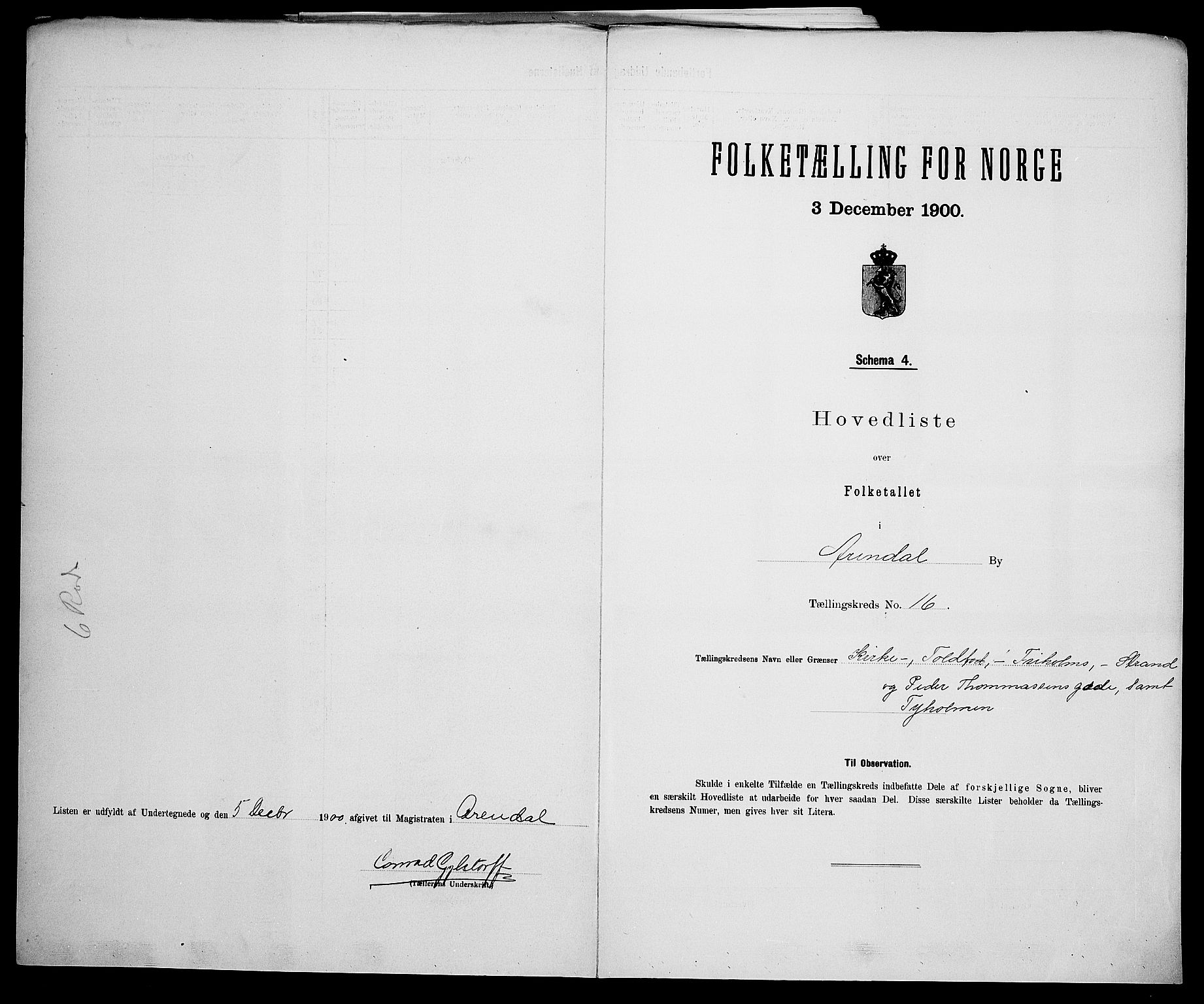 SAK, 1900 census for Arendal, 1900, p. 59