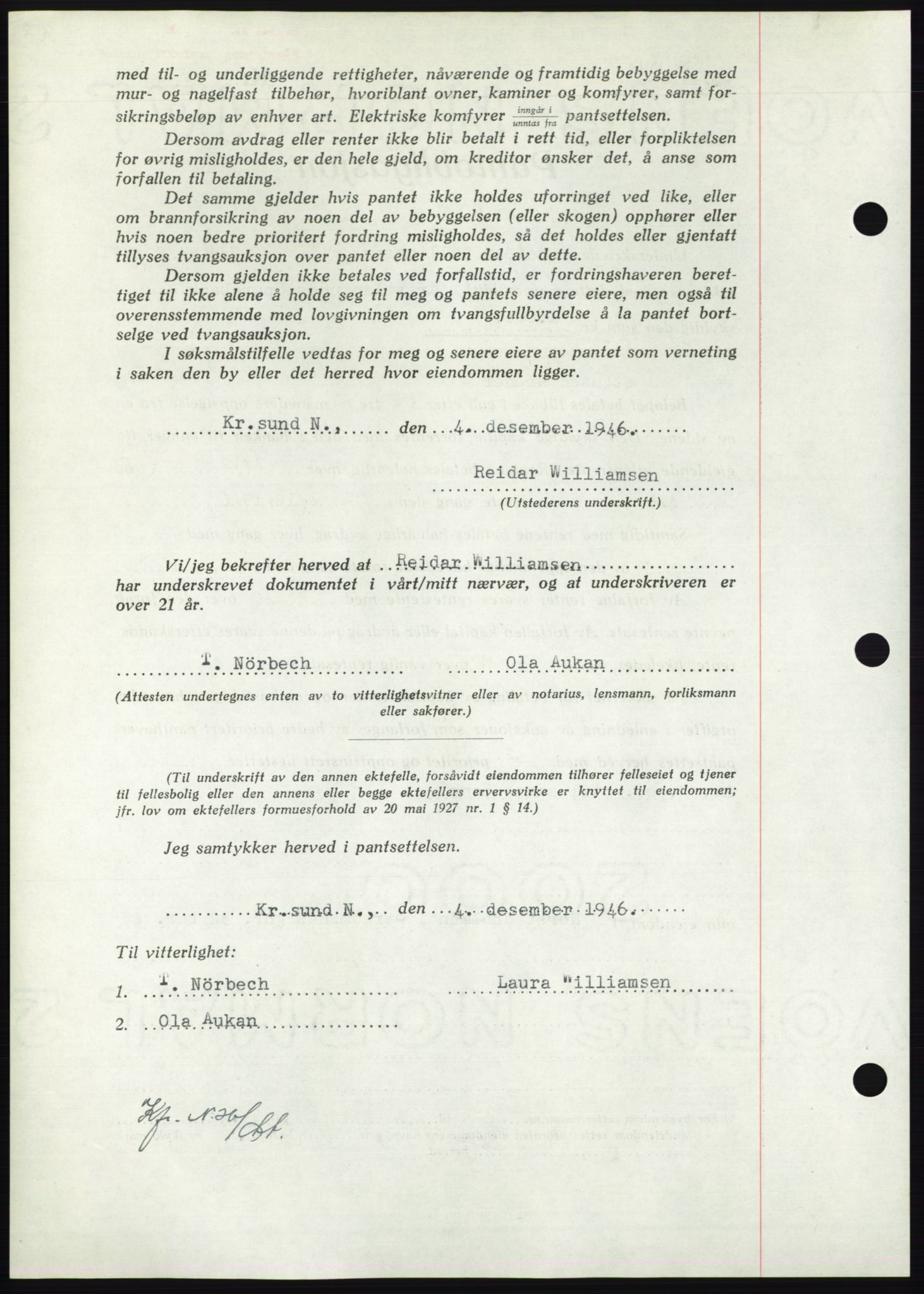 Nordmøre sorenskriveri, AV/SAT-A-4132/1/2/2Ca: Mortgage book no. B95, 1946-1947, Diary no: : 2585/1946