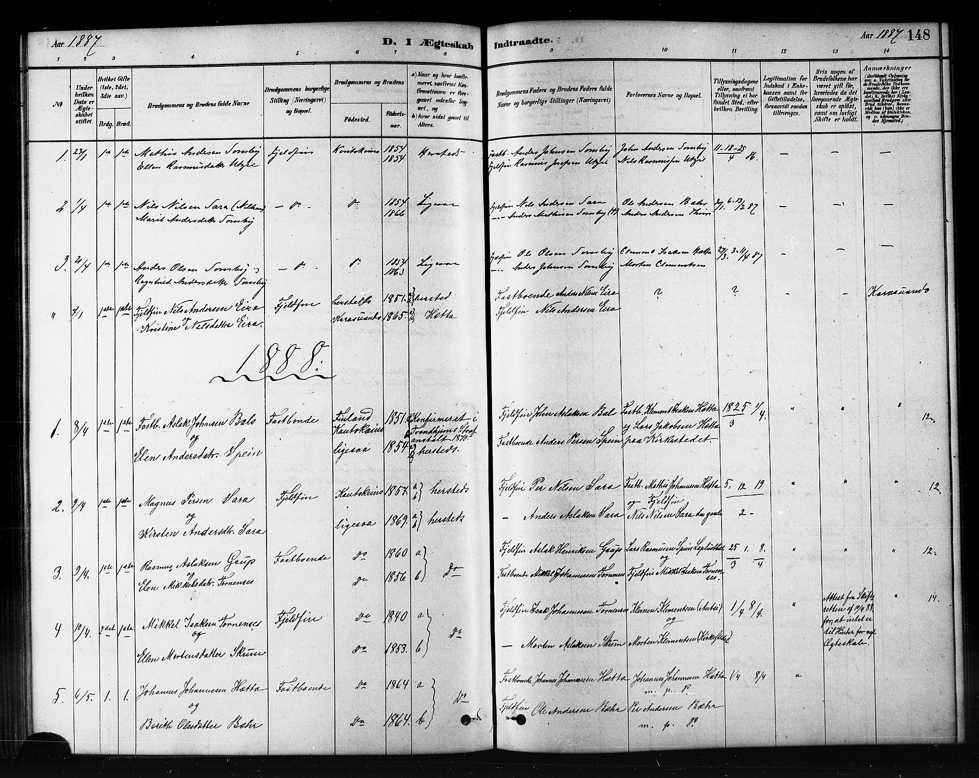 Kautokeino sokneprestembete, AV/SATØ-S-1340/H/Hb/L0002.klokk: Parish register (copy) no. 2, 1877-1896, p. 148