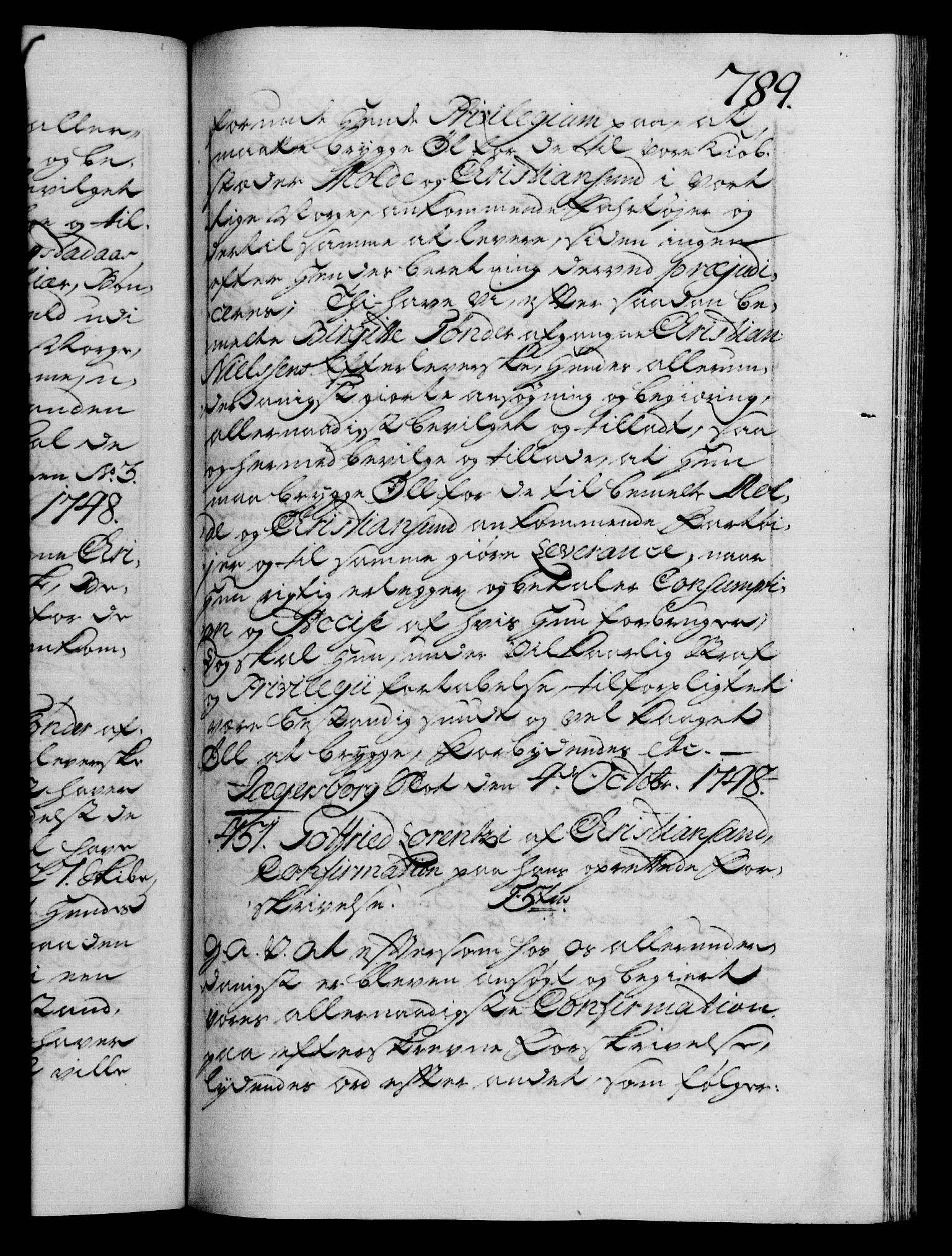 Danske Kanselli 1572-1799, AV/RA-EA-3023/F/Fc/Fca/Fcaa/L0035: Norske registre, 1746-1748, p. 789a