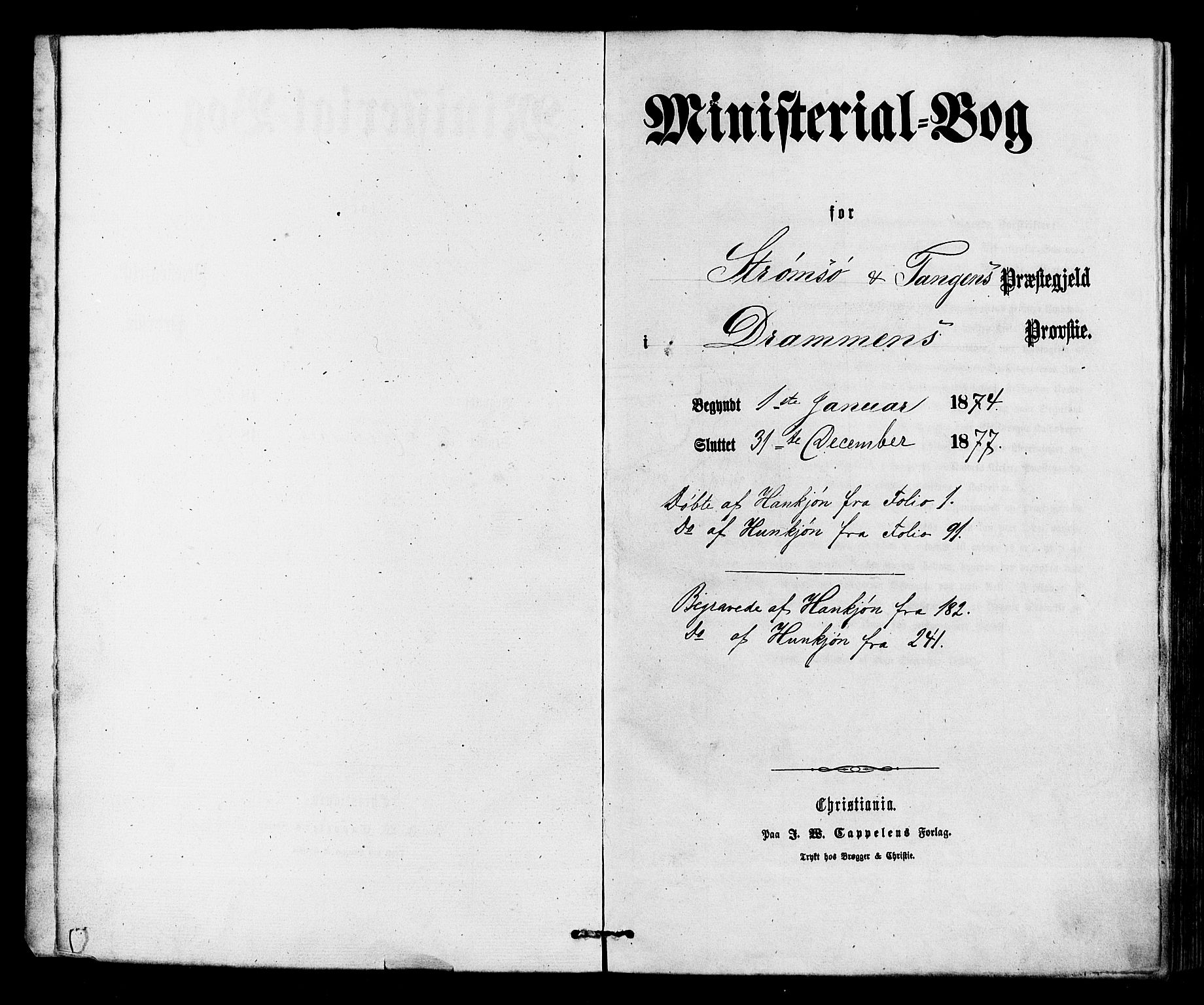 Strømsø kirkebøker, SAKO/A-246/F/Fa/L0019: Parish register (official) no. I 19, 1874-1877