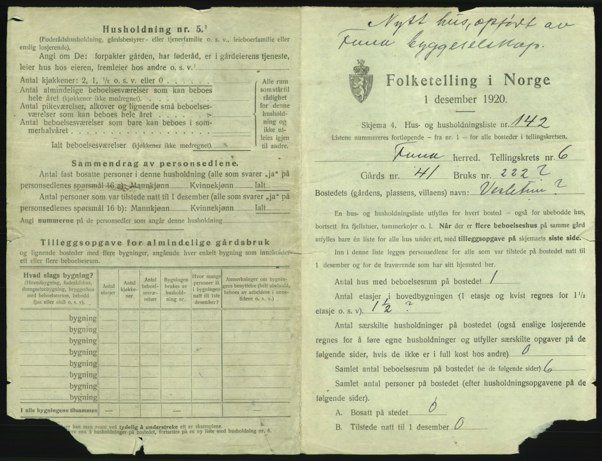 SAB, 1920 census for Fana, 1920, p. 1231