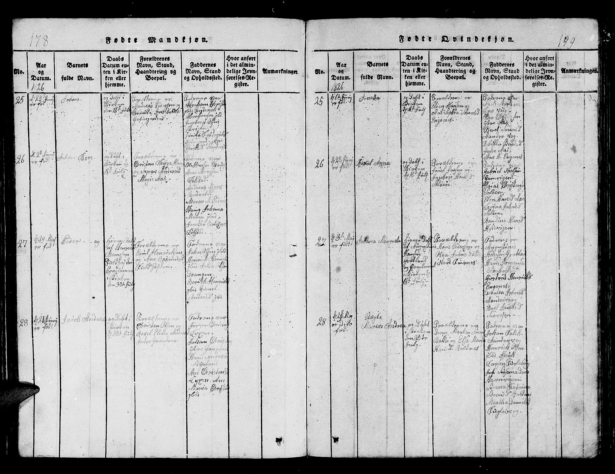 Ibestad sokneprestembete, SATØ/S-0077/H/Ha/Hab/L0002klokker: Parish register (copy) no. 2, 1821-1833, p. 178-179