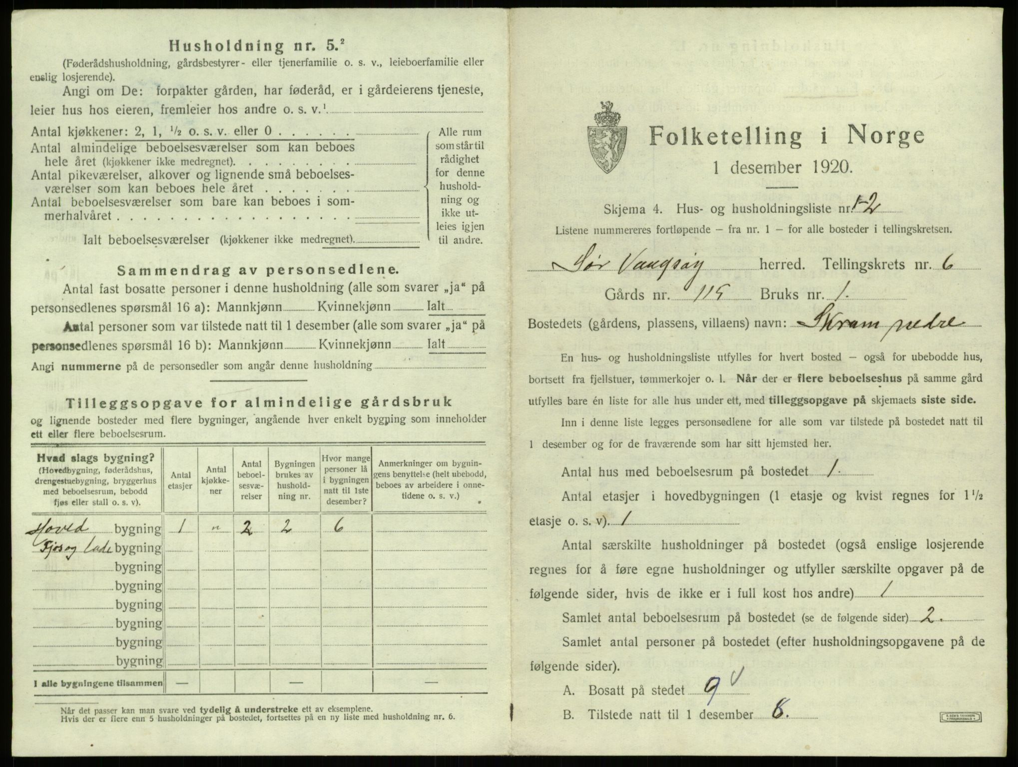 SAB, 1920 census for Sør-Vågsøy, 1920, p. 378